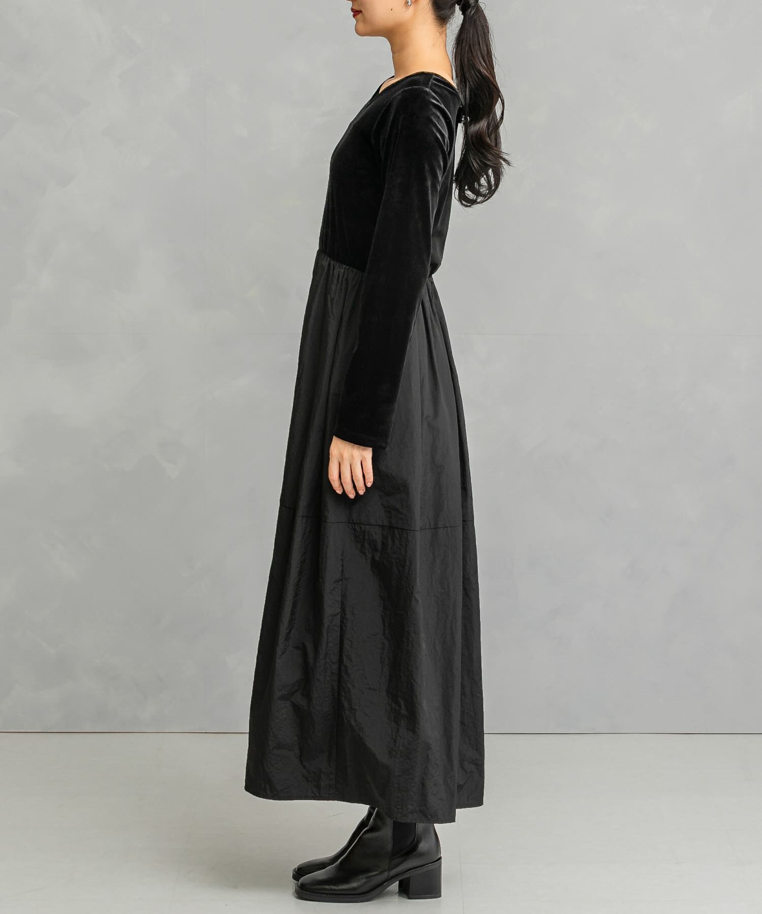 URBAN RESEARCH ROSSO「『WEB限定』ベロアドッキングワンピース」|ワンピース|