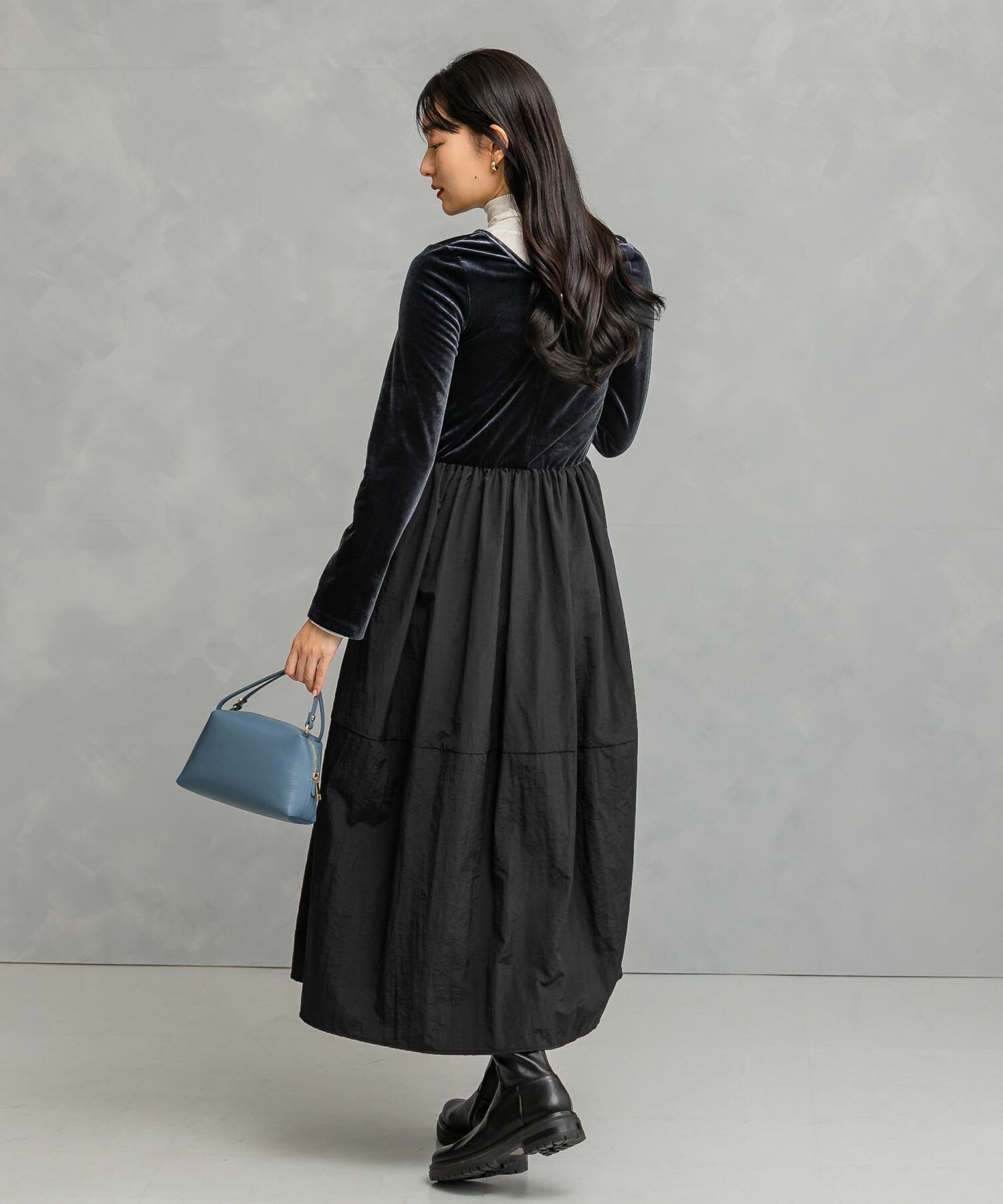 URBAN RESEARCH ROSSO「『WEB限定』ベロアドッキングワンピース」|ワンピース|