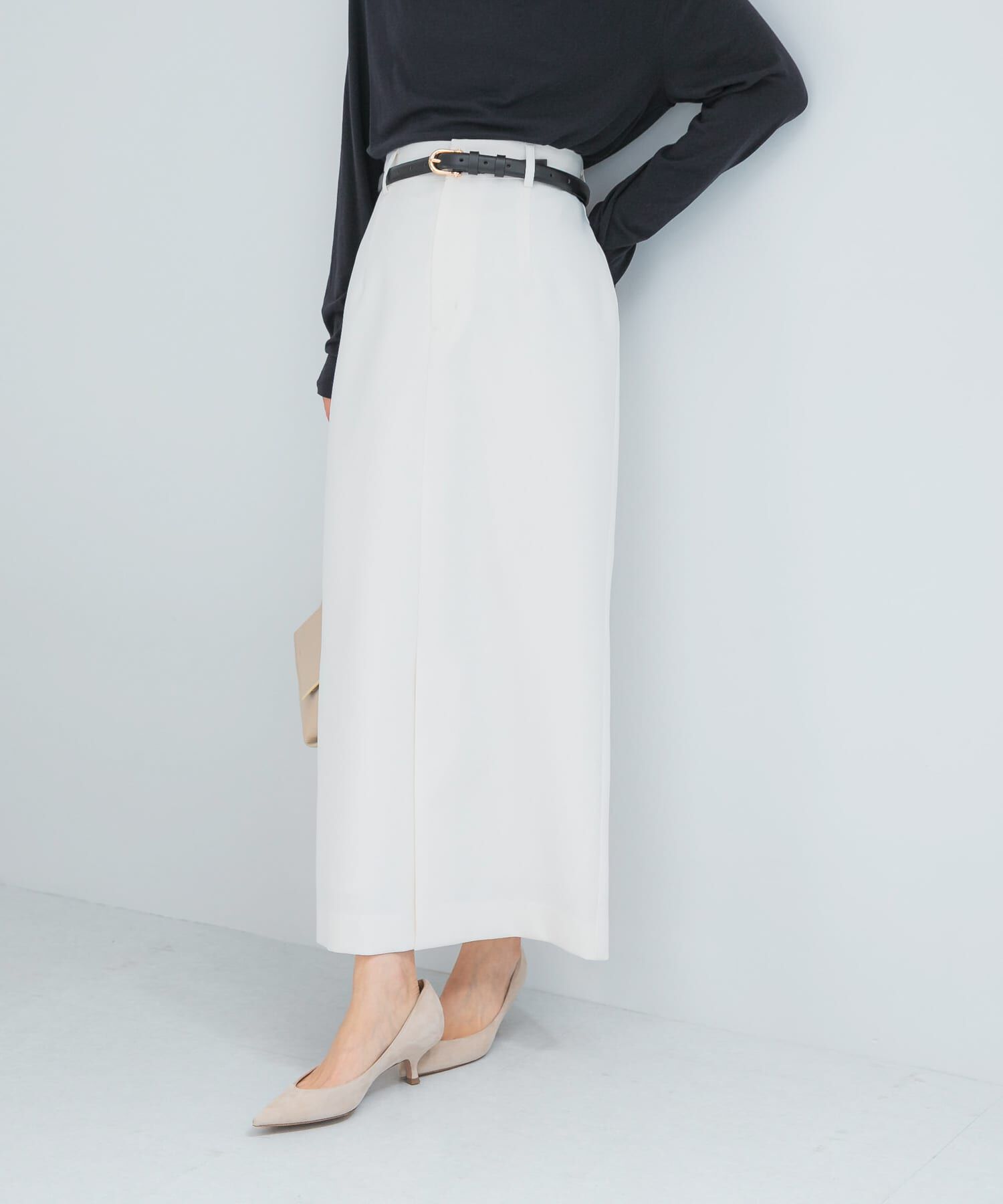 URBAN RESEARCH/ベルト付ツイルストレッチスカート