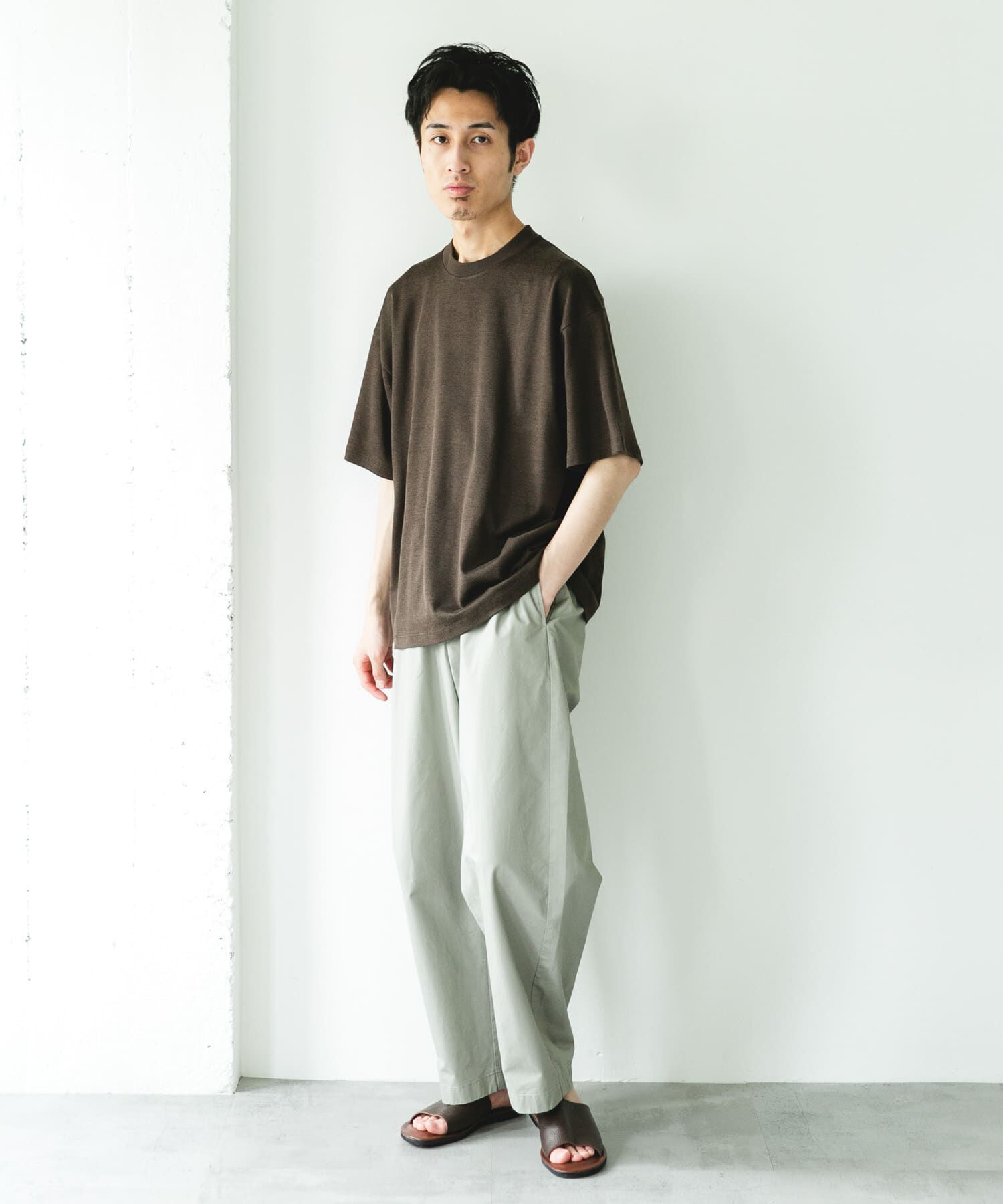 URBAN RESEARCH DOORS「コットンレーヨンクルーネック ショートスリーブ Tシャツ」|Tシャツ・カットソー|