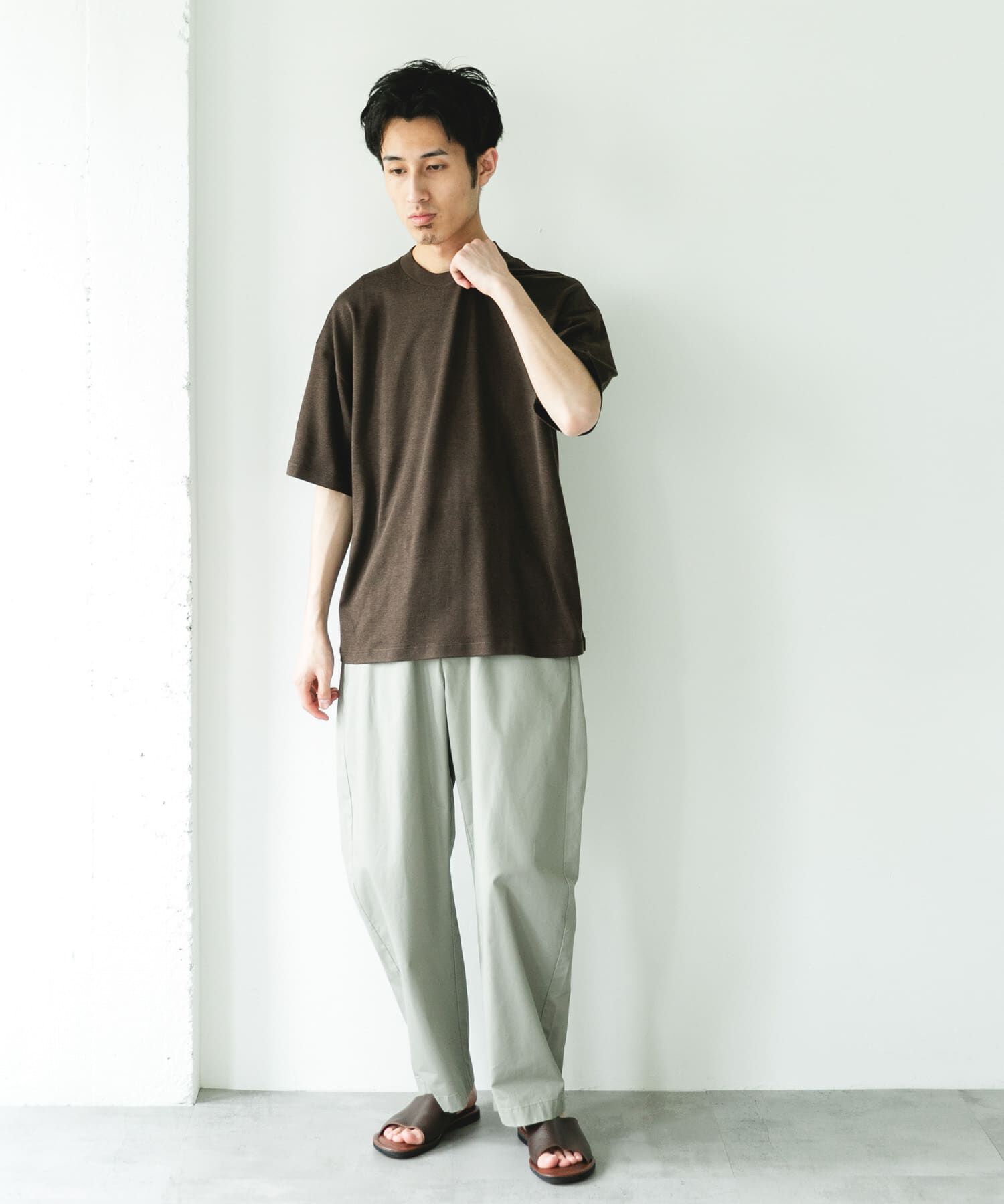 URBAN RESEARCH DOORS「コットンレーヨンクルーネック ショートスリーブ Tシャツ」|Tシャツ・カットソー|