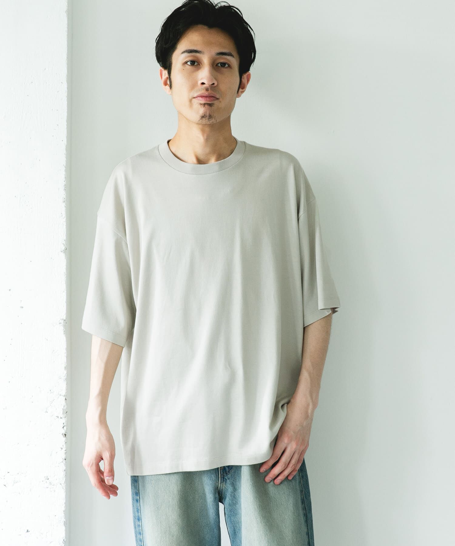 URBAN RESEARCH DOORS「コットンレーヨンクルーネック ショートスリーブ Tシャツ」|Tシャツ・カットソー|