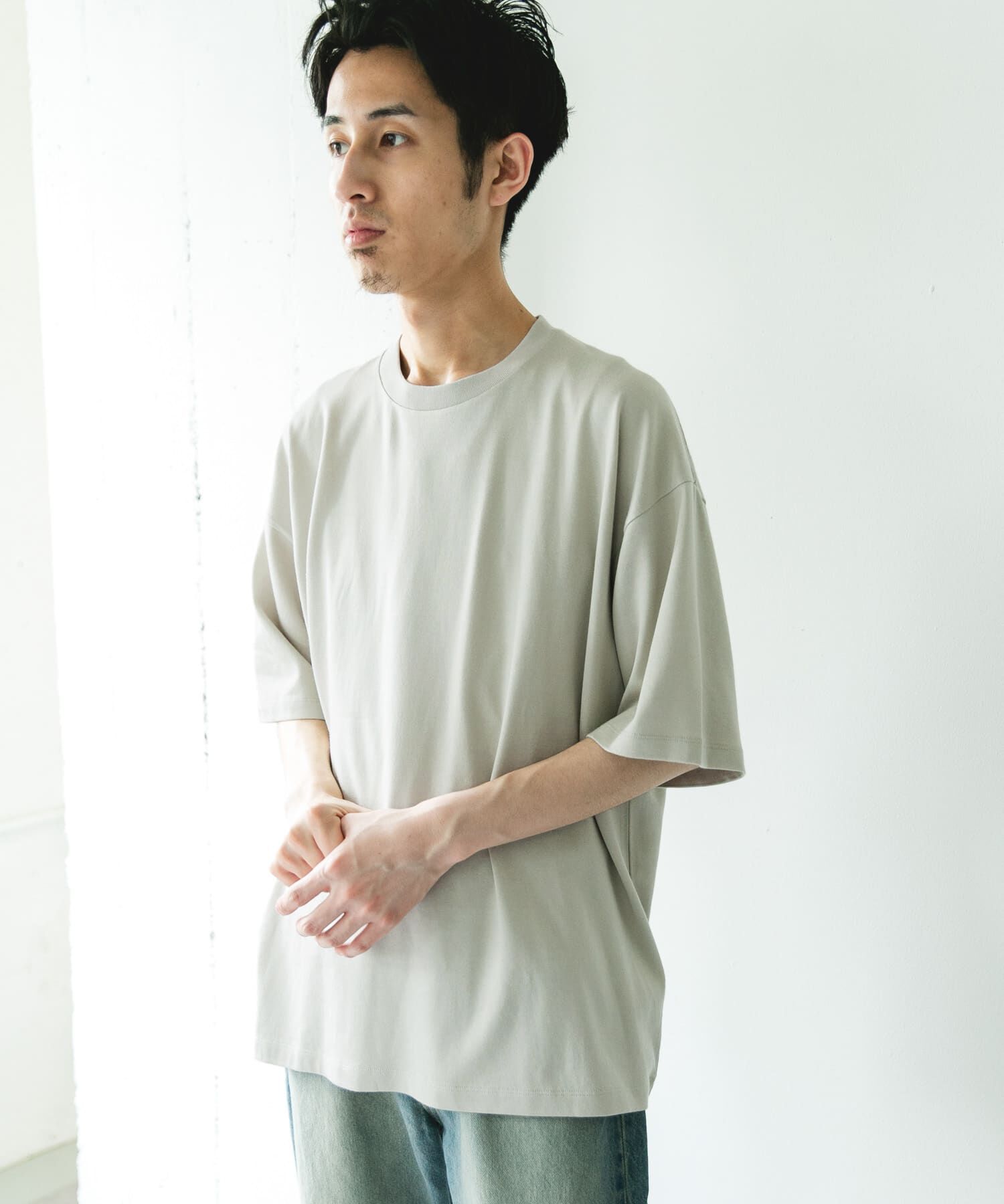 URBAN RESEARCH DOORS「コットンレーヨンクルーネック ショートスリーブ Tシャツ」|Tシャツ・カットソー|