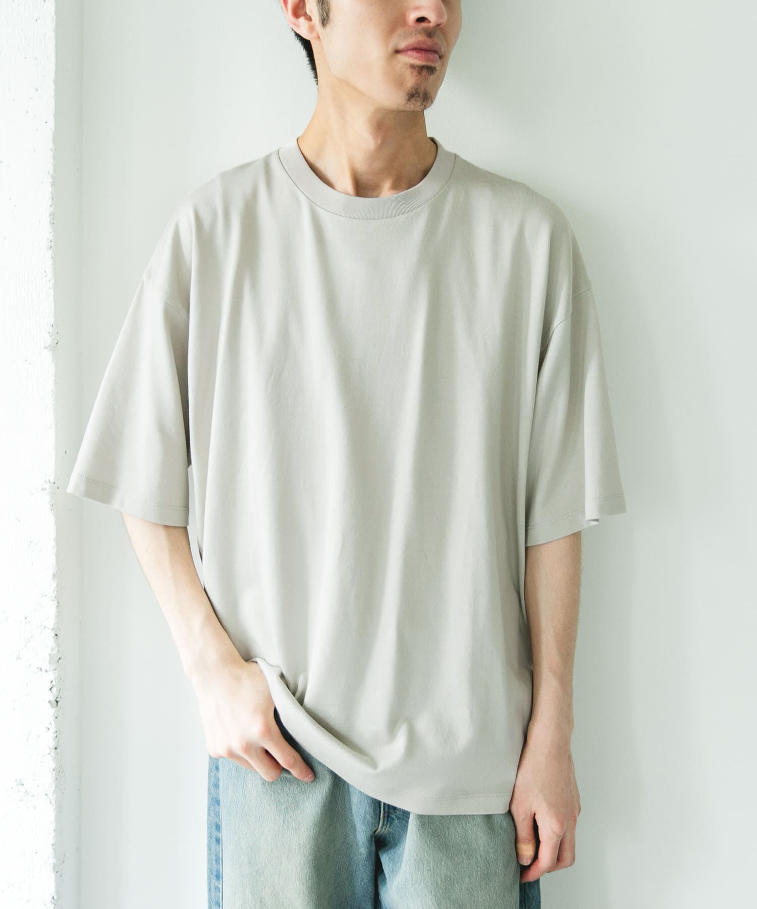 URBAN RESEARCH DOORS「コットンレーヨンクルーネック ショートスリーブ Tシャツ」|Tシャツ・カットソー|