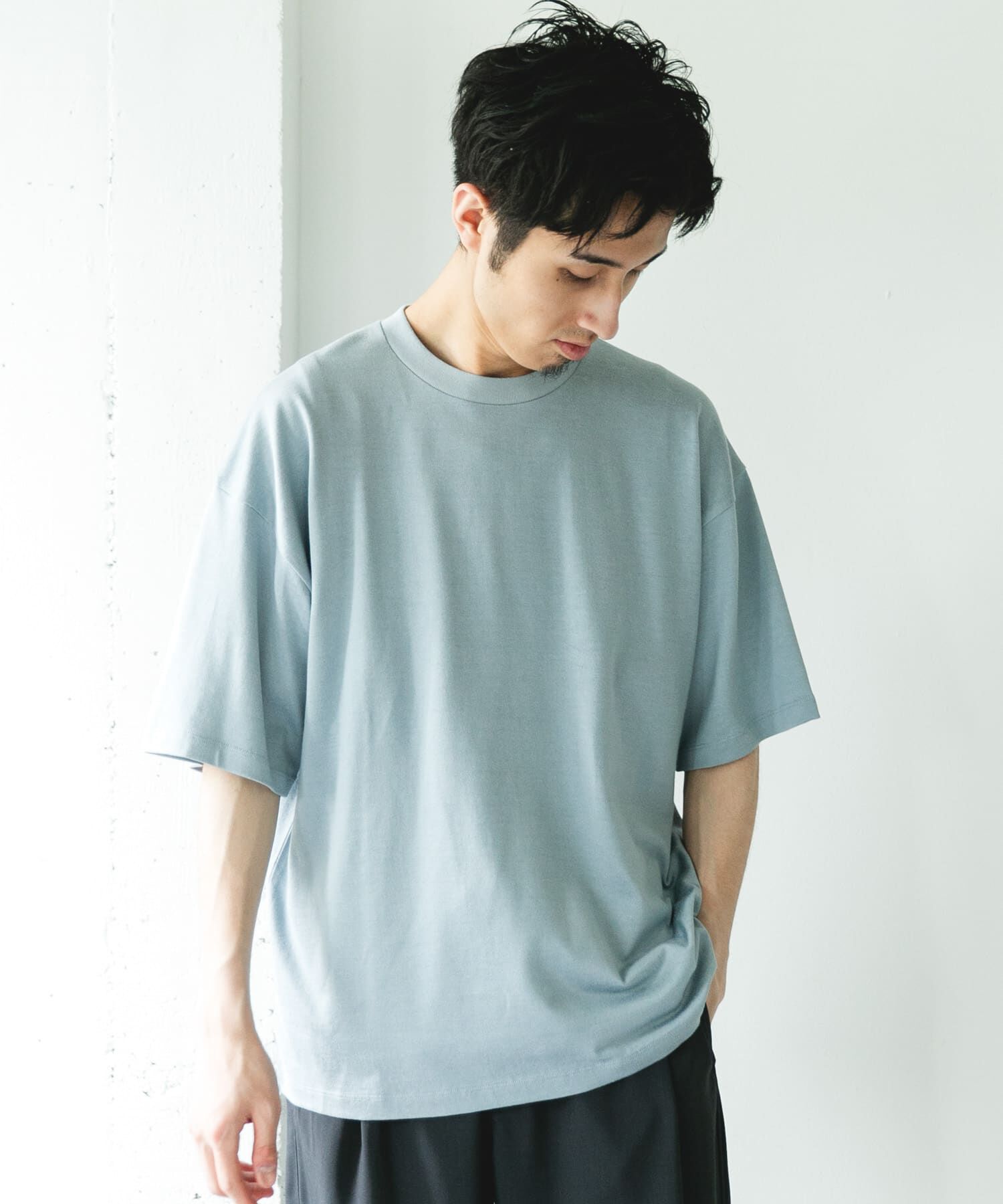 URBAN RESEARCH DOORS「コットンレーヨンクルーネック ショートスリーブ Tシャツ」|Tシャツ・カットソー|