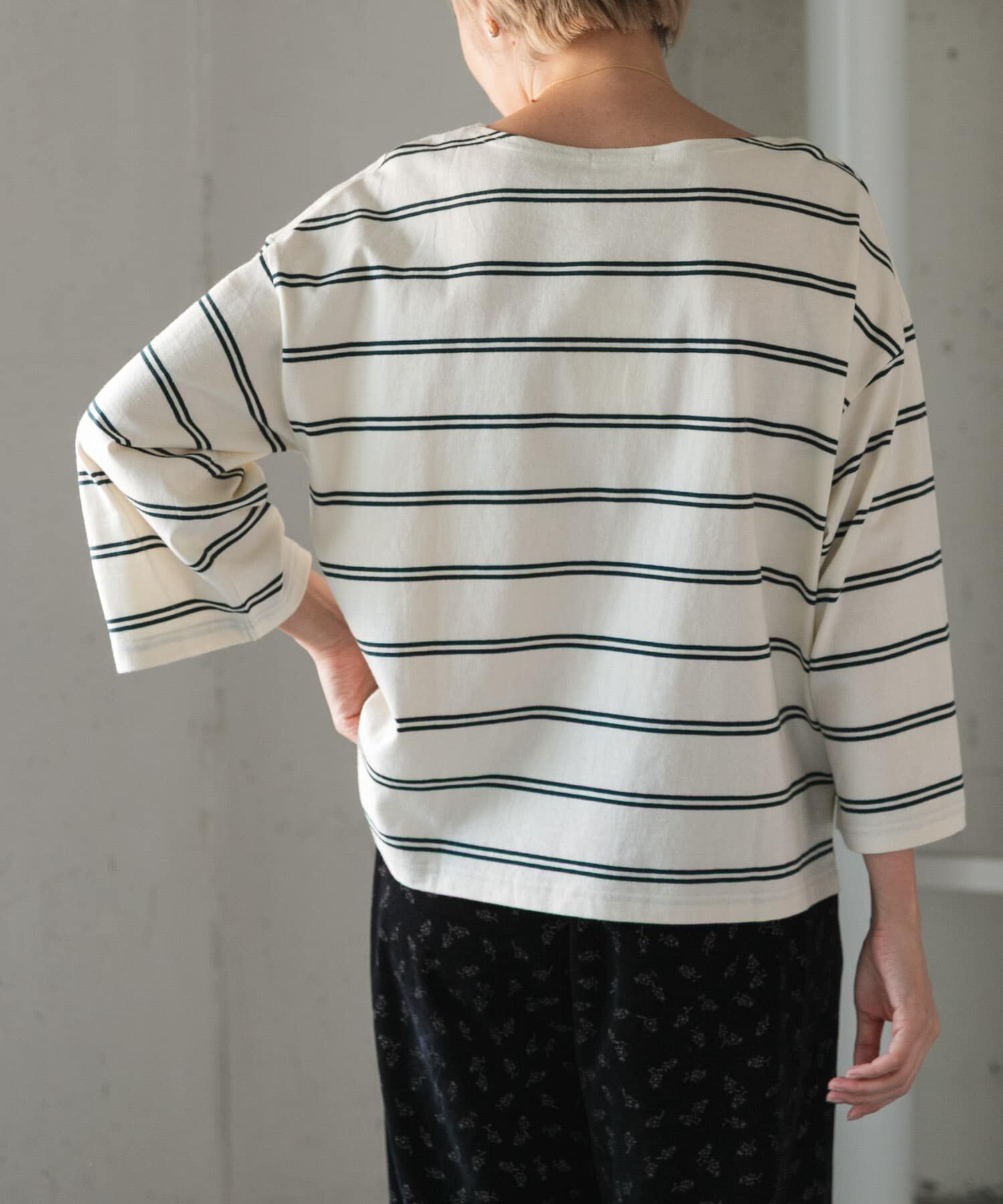 URBAN RESEARCH DOORS「FORK&SPOON　ワイド8分袖ボーダープルオーバー」|Tシャツ・カットソー|