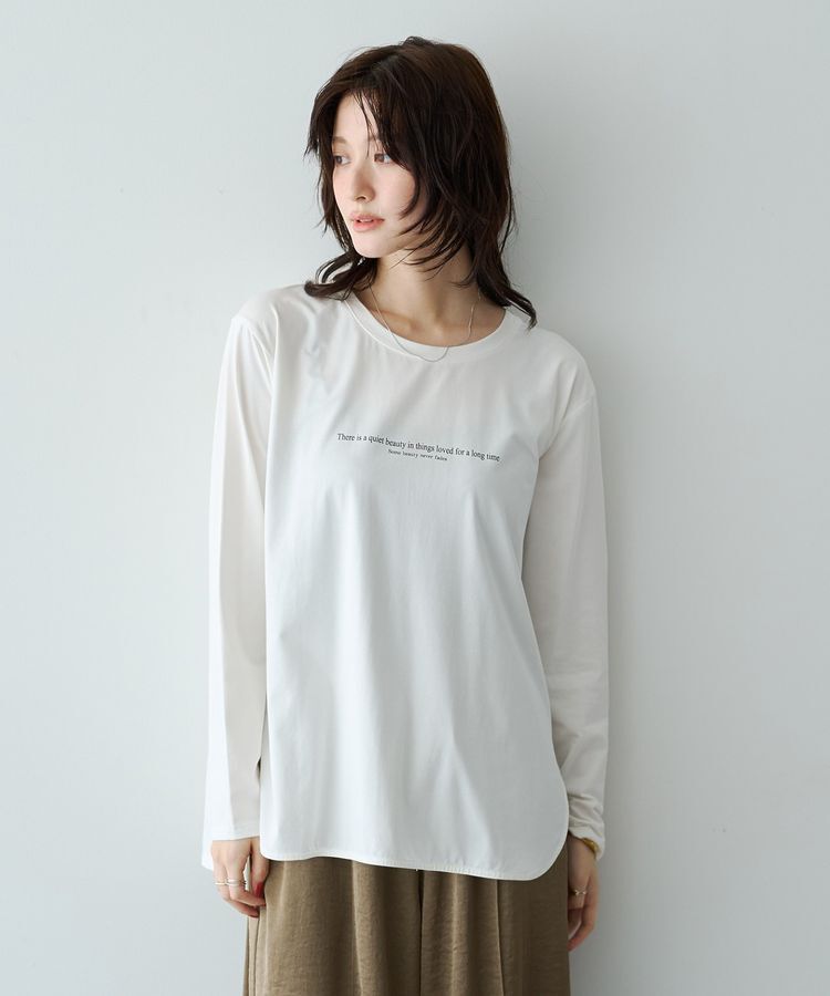 YECCA VECCA「ラウンドヘム長袖ロゴTee」|Tシャツ・カットソー|