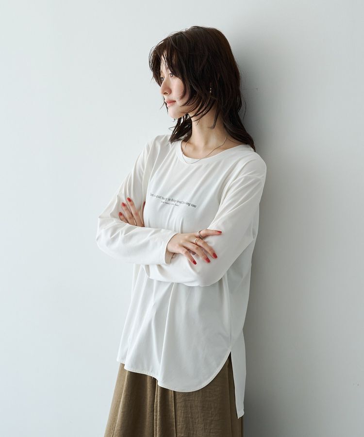 YECCA VECCA「ラウンドヘム長袖ロゴTee」|Tシャツ・カットソー|