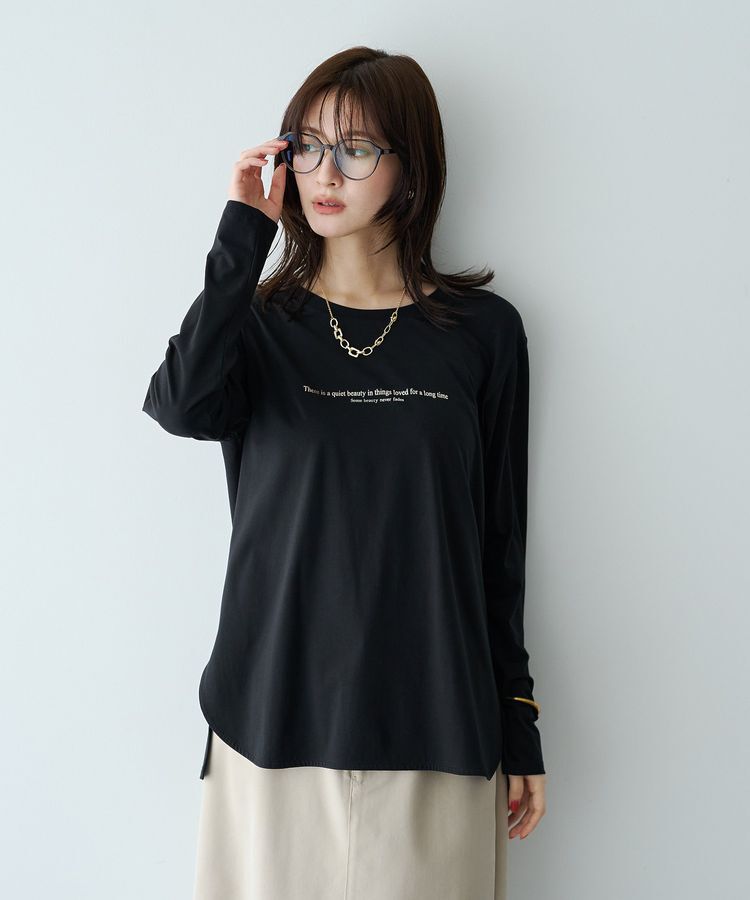 YECCA VECCA「ラウンドヘム長袖ロゴTee」|Tシャツ・カットソー|
