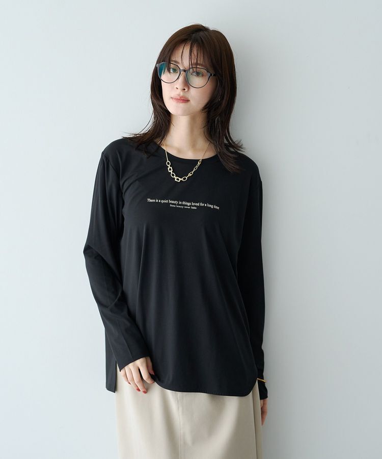 YECCA VECCA「ラウンドヘム長袖ロゴTee」|Tシャツ・カットソー|