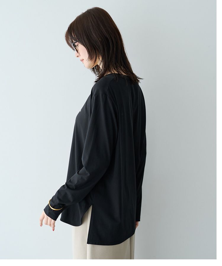 YECCA VECCA「ラウンドヘム長袖ロゴTee」|Tシャツ・カットソー|