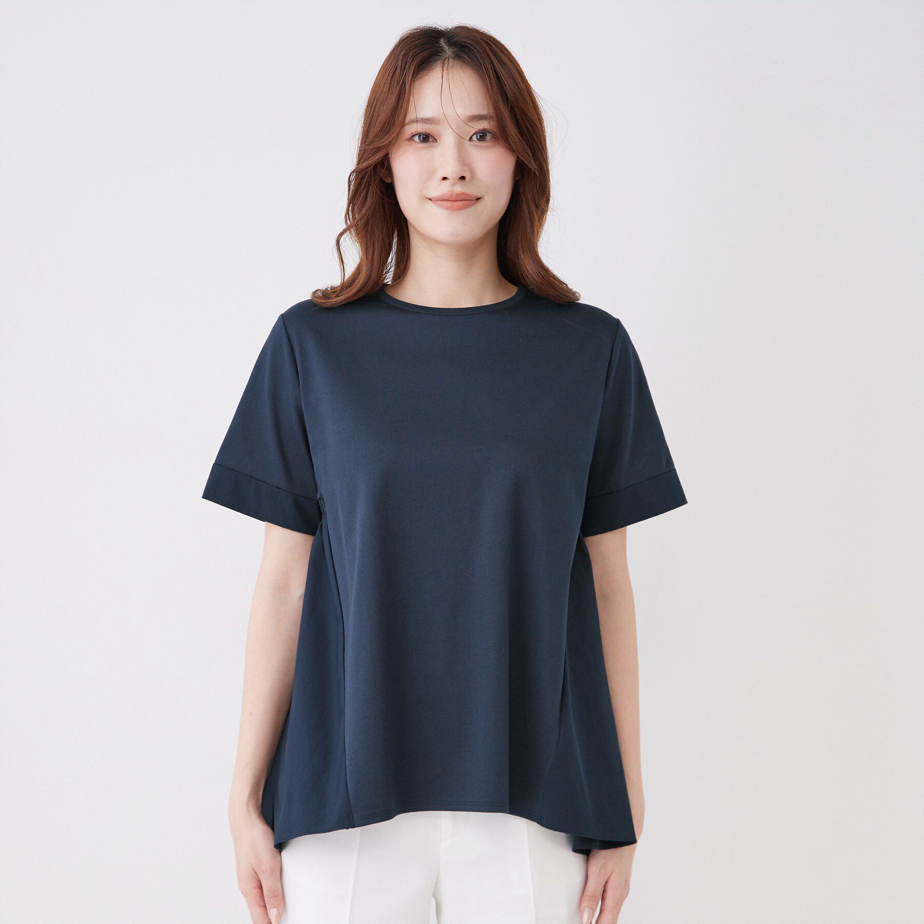 COUP DE CHANCE「【手洗い可／日本製】バックペプラムデザイン プルオーバー」|Tシャツ・カットソー|