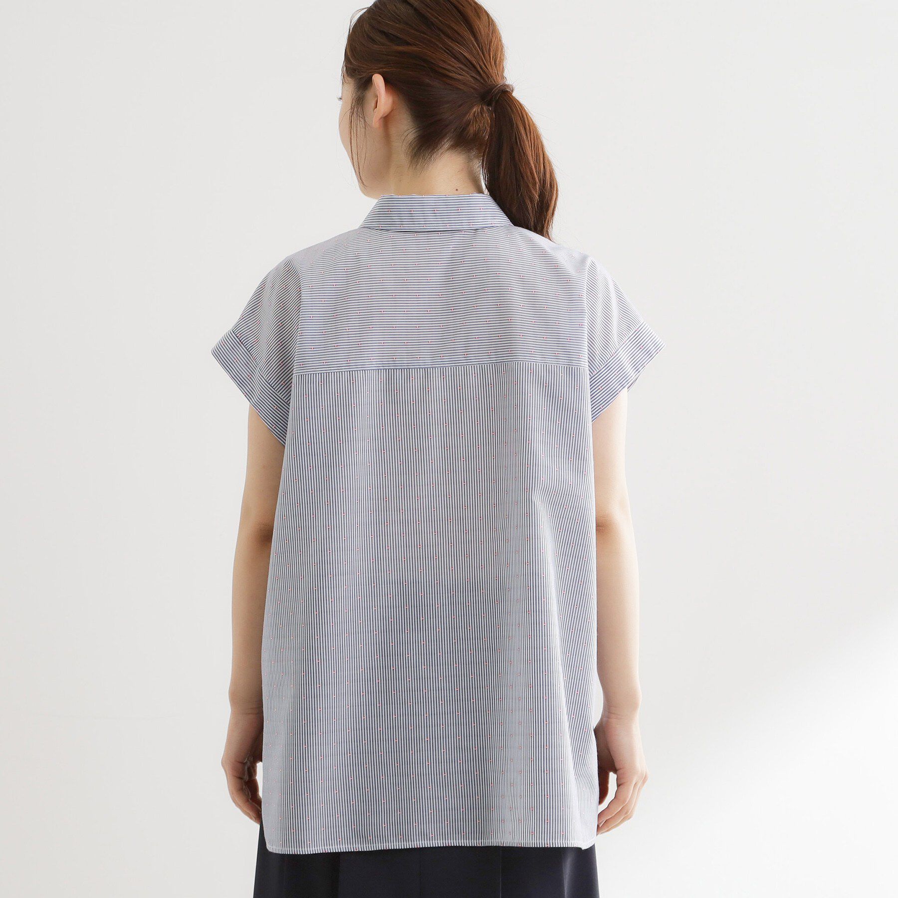 Reflect「【接触冷感】フレンチスリーブシャツブラウス」|シャツ・ブラウス|