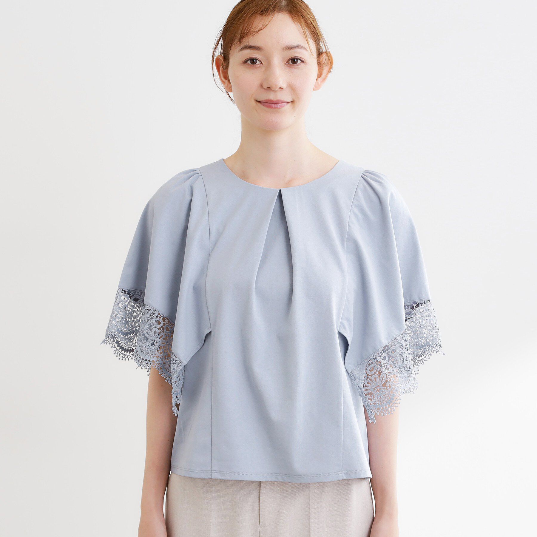 Reflect「【UVカット／接触冷感】レーススリーブジャージカットソー」|Tシャツ・カットソー|