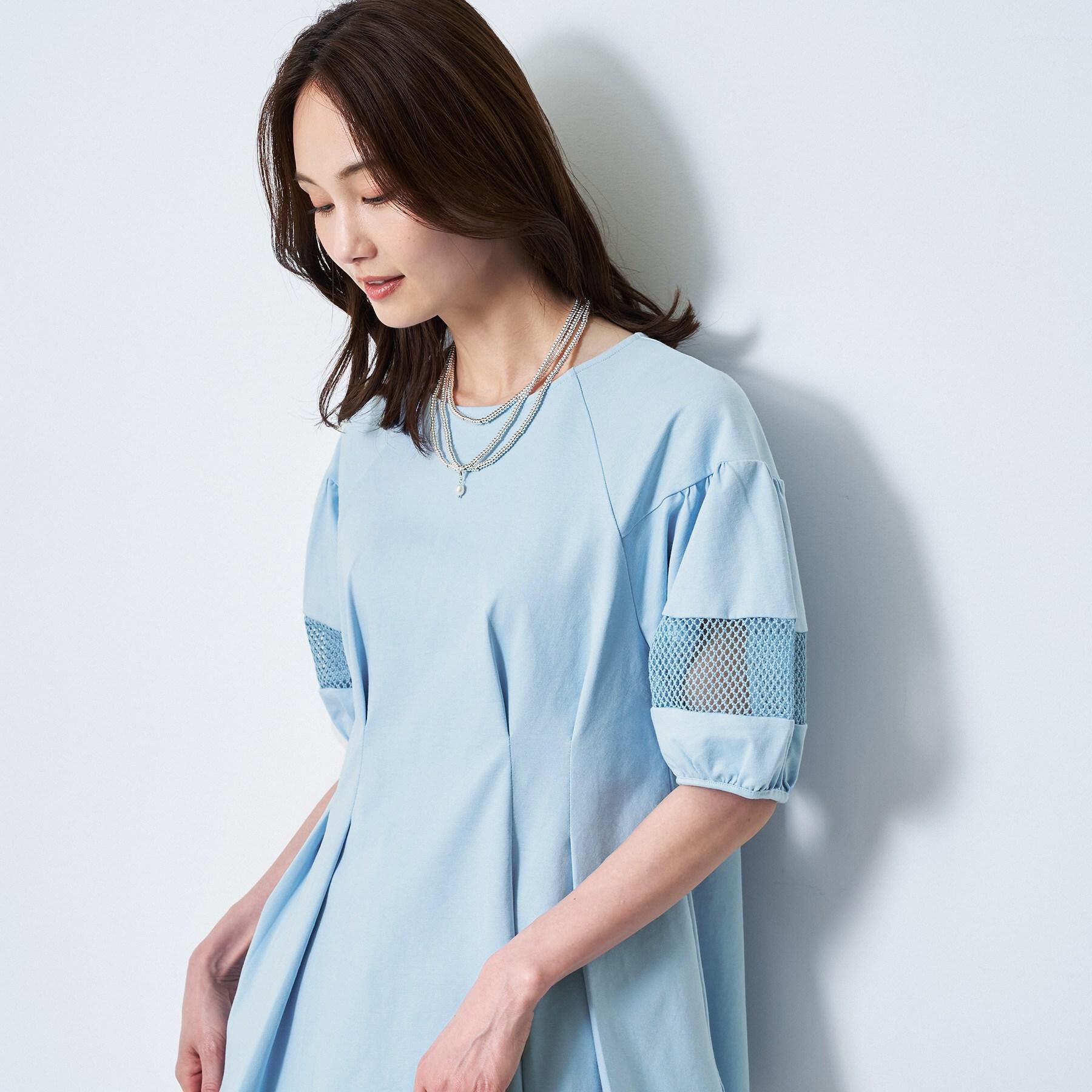 Reflect「メッシュ切り替えスリーブトップス」|Tシャツ・カットソー|