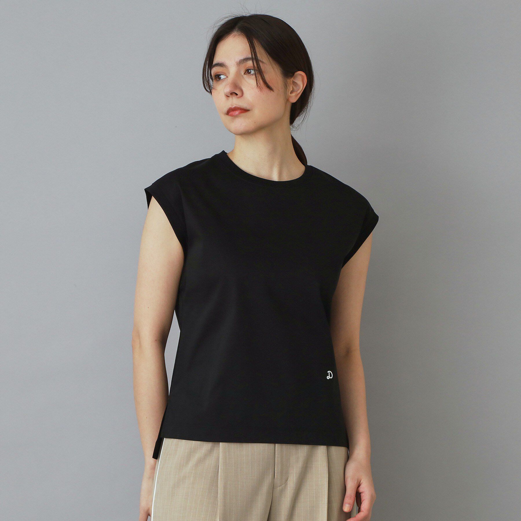 DRESSTERIOR「【接触冷感／抗菌防臭／消臭】アイスクリアコットンフレンチスリーブT」|Tシャツ・カットソー|