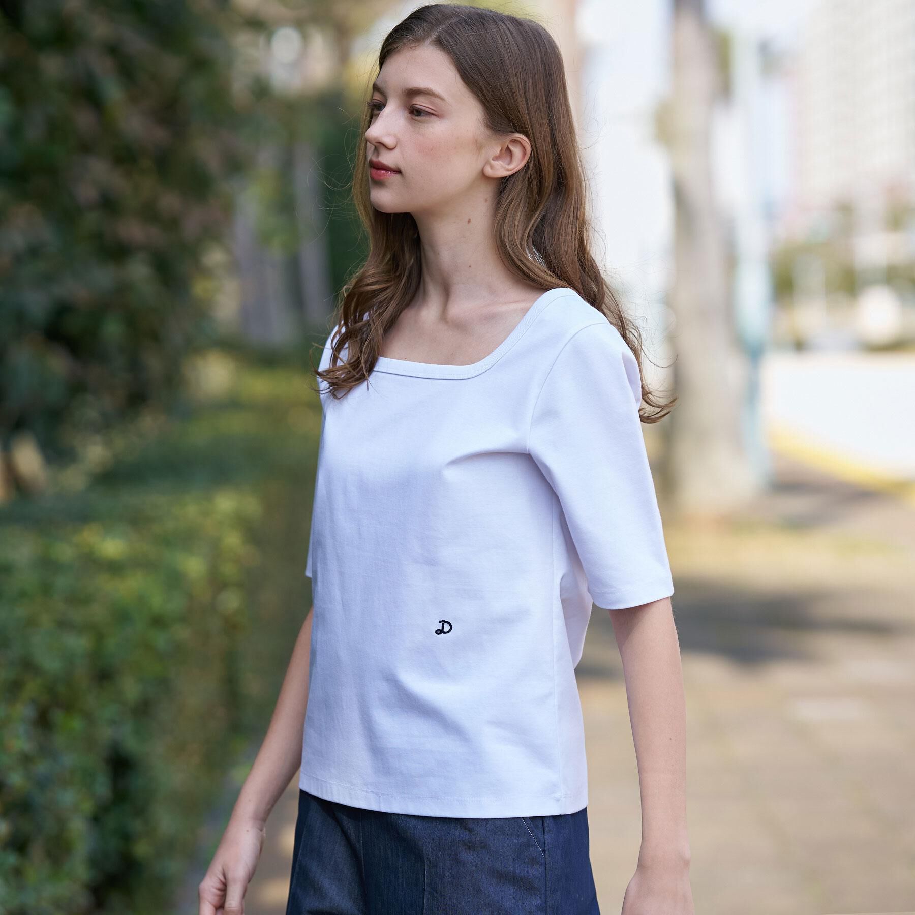 DRESSTERIOR「【接触冷感/UVカット/抗菌防臭/しわ防止】クールデオドラント スクエアネックプルオーバー」|Tシャツ・カットソー|