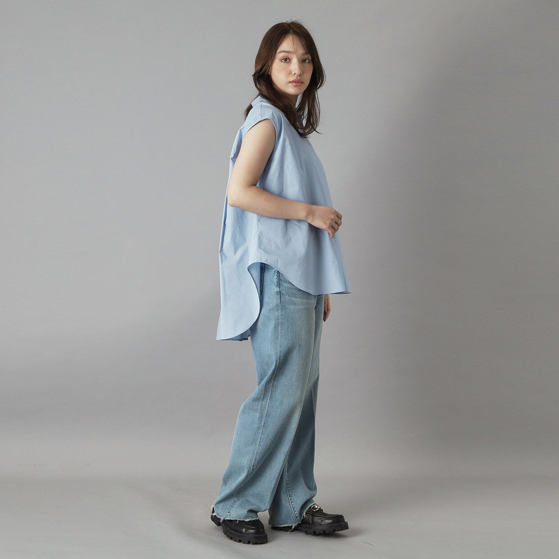 DRESSTERIOR「フレンチスリーブ スキッパーブラウス」|シャツ・ブラウス|