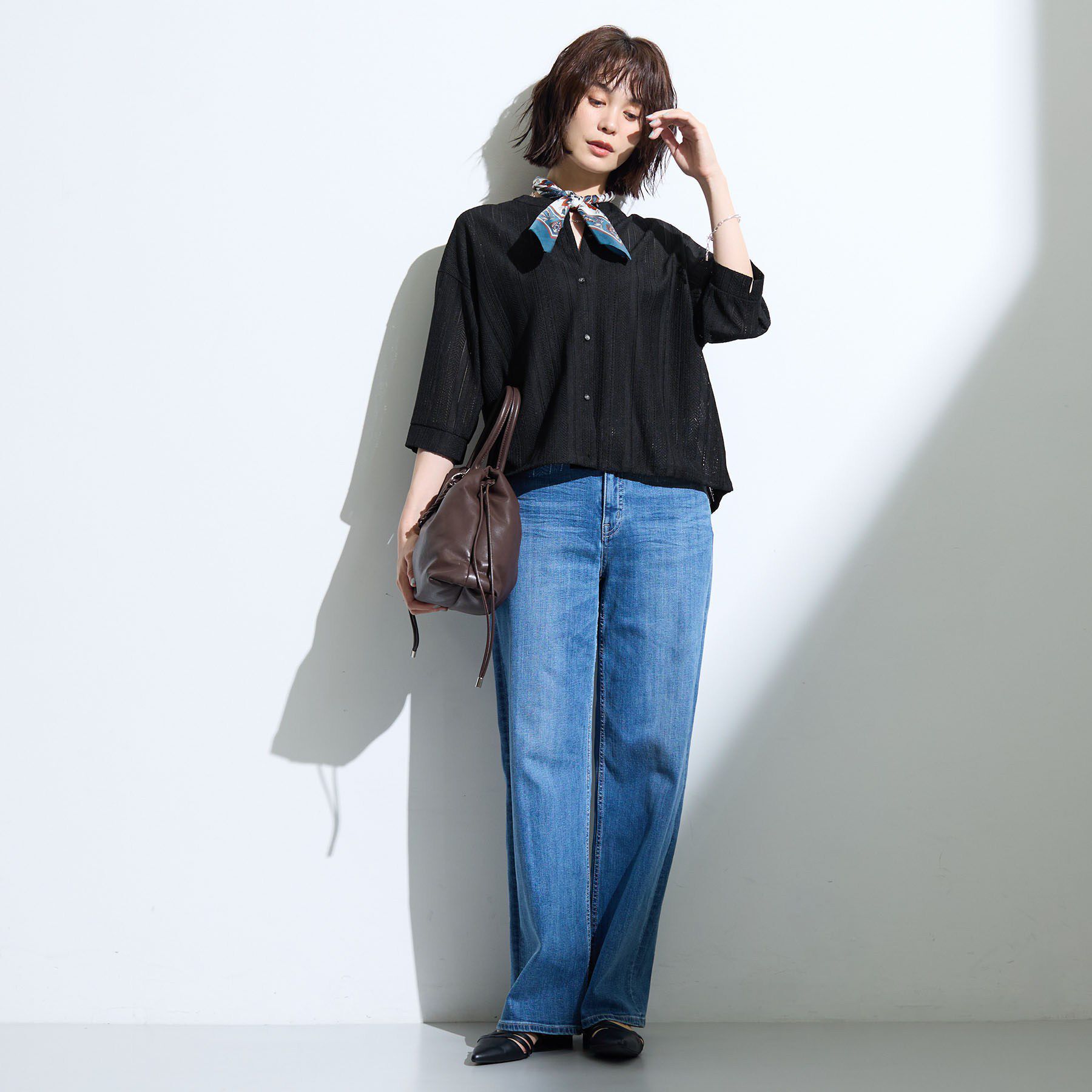 INDIVI「【さらっと素材／洗える】キカレースブラウス」|シャツ・ブラウス|