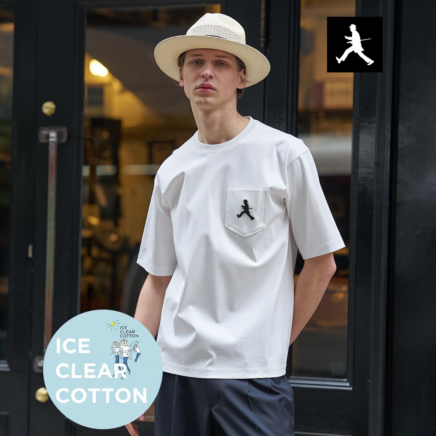 TAKEO KIKUCHI「【BOWLER HAT LABEL】アイスクリアコットンボーラーハットウォーカー 半袖ポケT」|Tシャツ・カットソー|