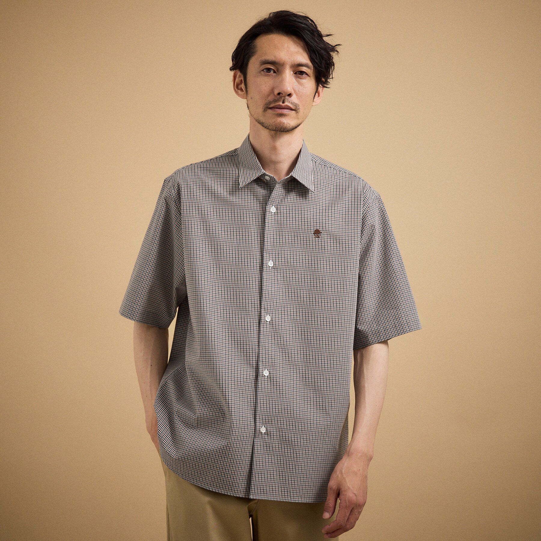 TAKEO KIKUCHI「ワンポイント 半袖ギンガムチェックシャツ」|シャツ・ブラウス|