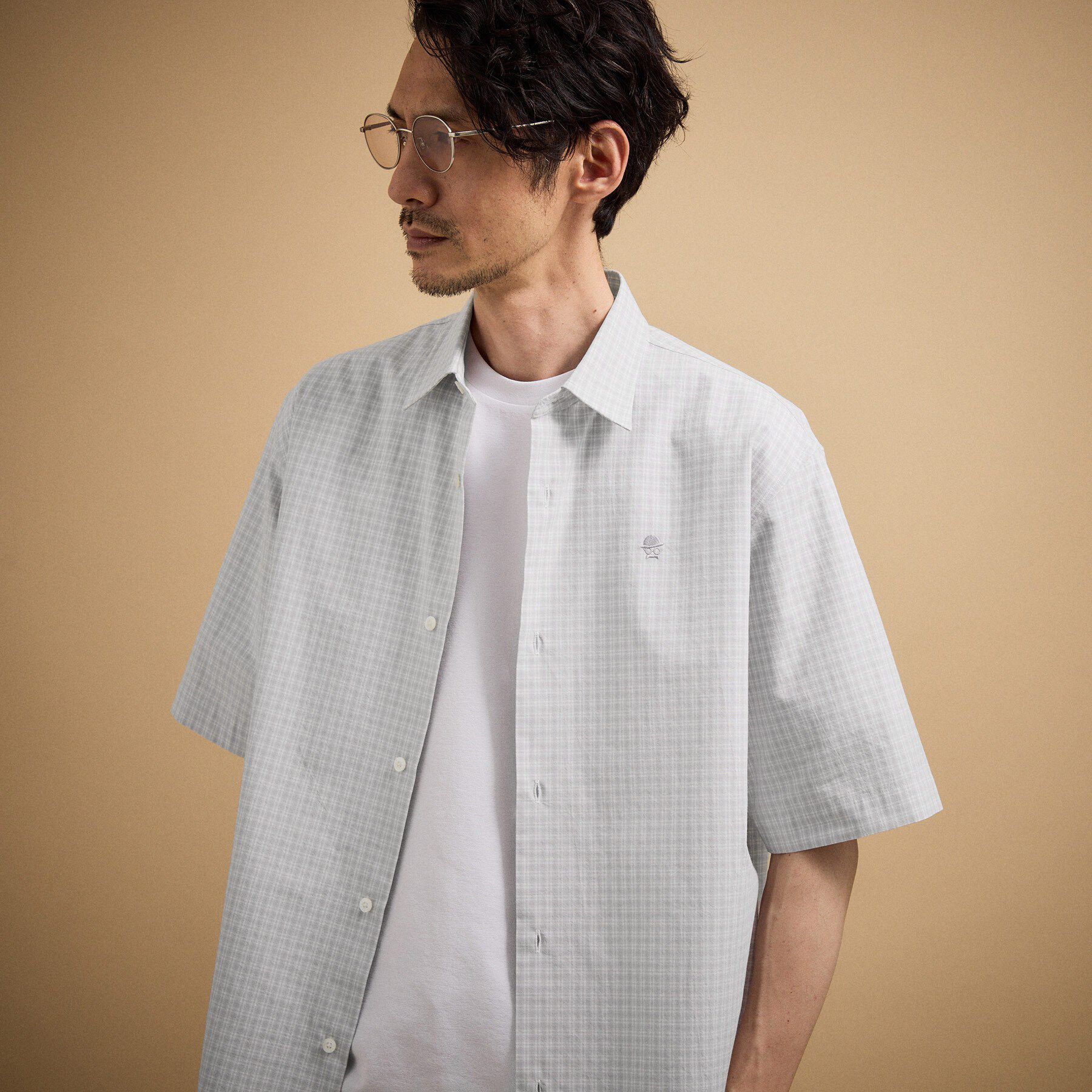 TAKEO KIKUCHI「ワンポイント 半袖ギンガムチェックシャツ」|シャツ・ブラウス|