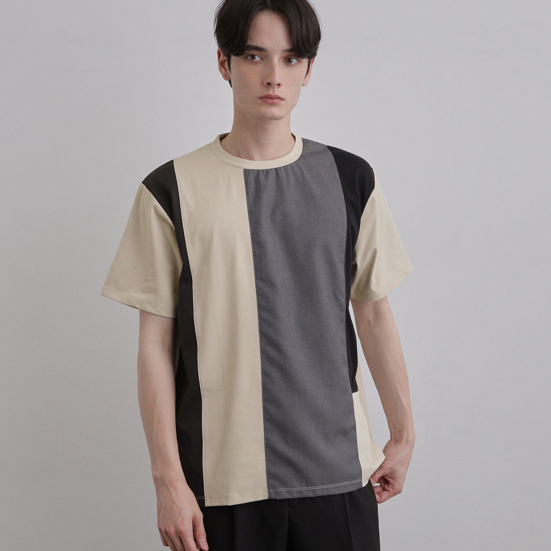 tk.TAKEO KIKUCHI「異素材切替Tシャツ」|Tシャツ・カットソー|