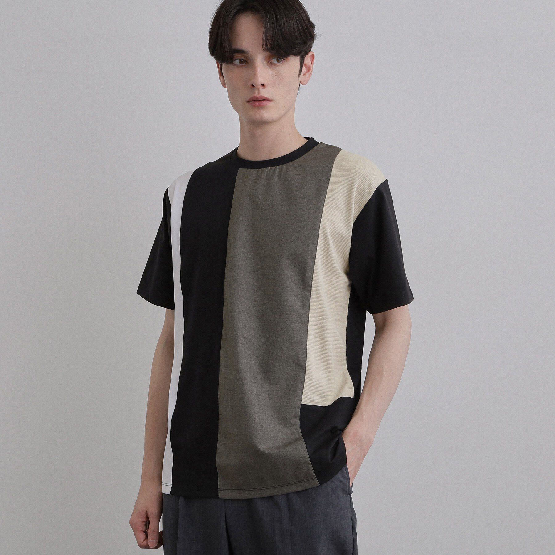 tk.TAKEO KIKUCHI「異素材切替Tシャツ」|Tシャツ・カットソー|