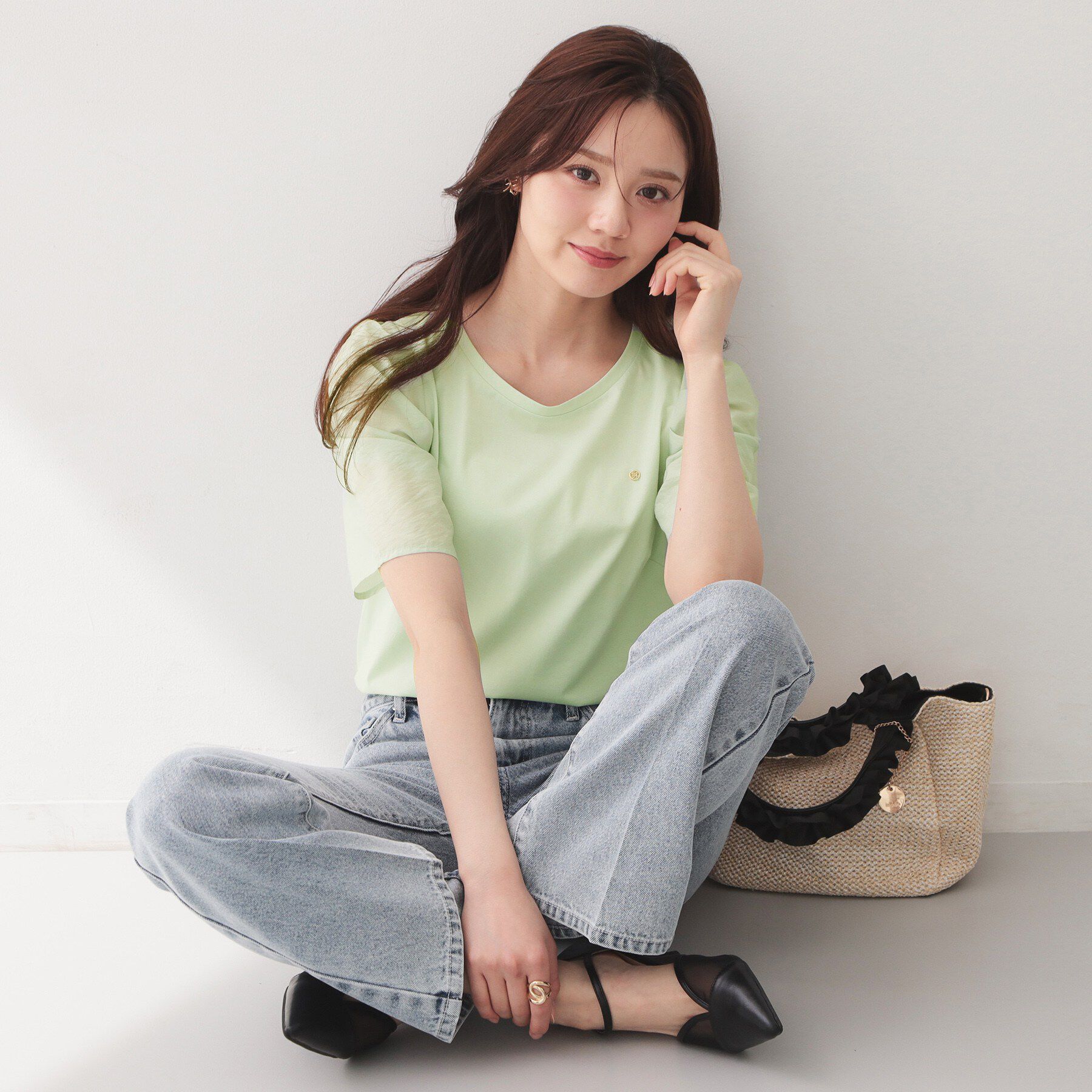 index「【UVケア／接触冷感】シアータックスリーブドッキングTシャツ《洗濯機OK》」|Tシャツ・カットソー|