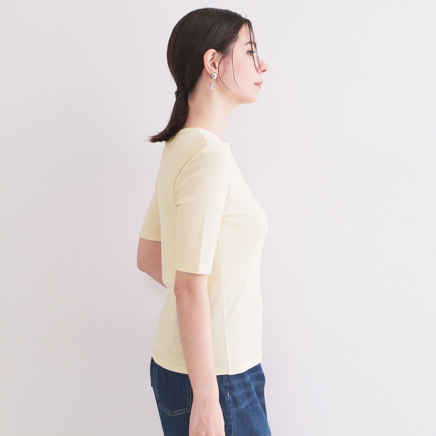 OPAQUE.CLIP「シアーコットンヘンリーネックカットソー【洗濯機OK】」|Tシャツ・カットソー|