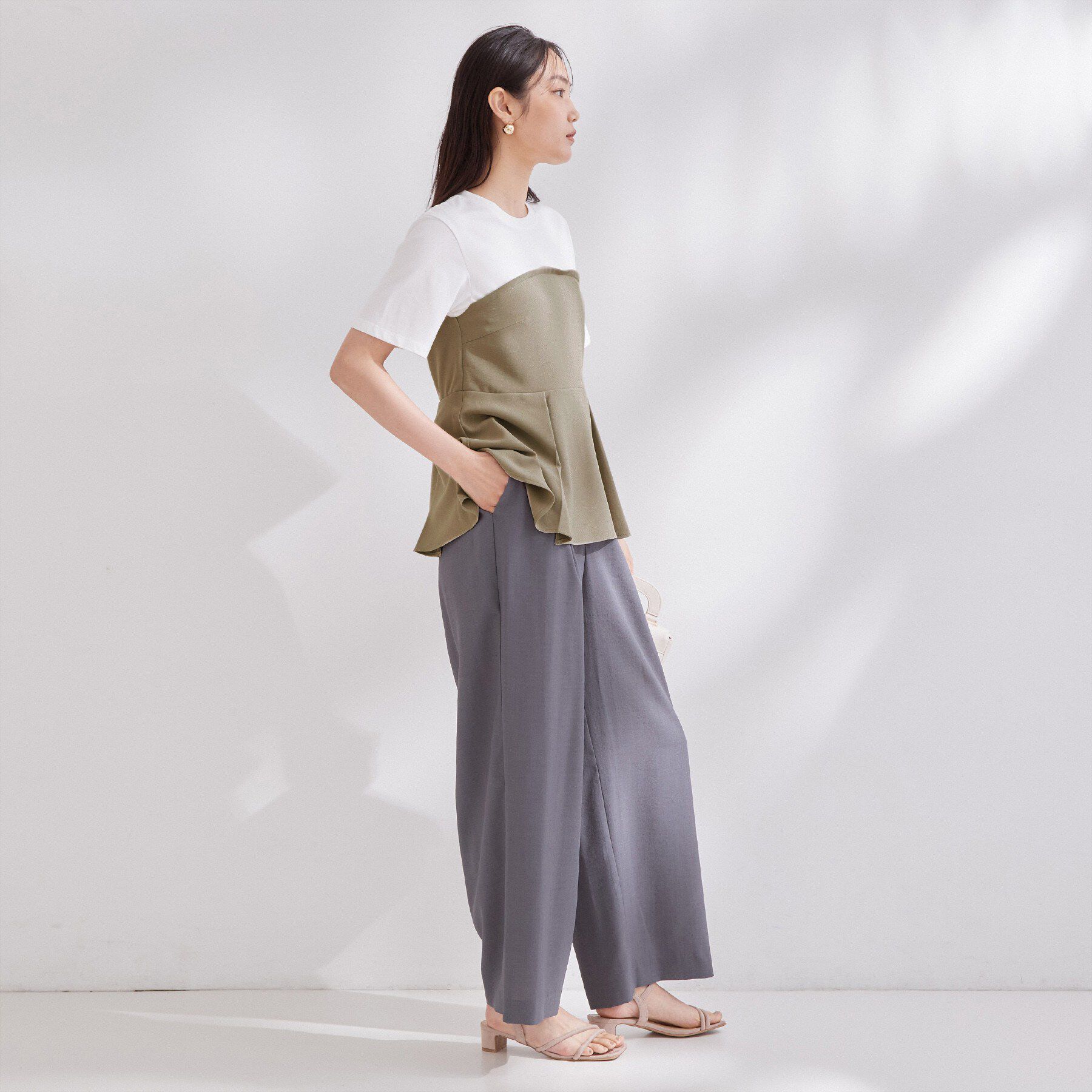 OPAQUE.CLIP「ビスチェドッキングカットソー【洗濯機OK】」|Tシャツ・カットソー|