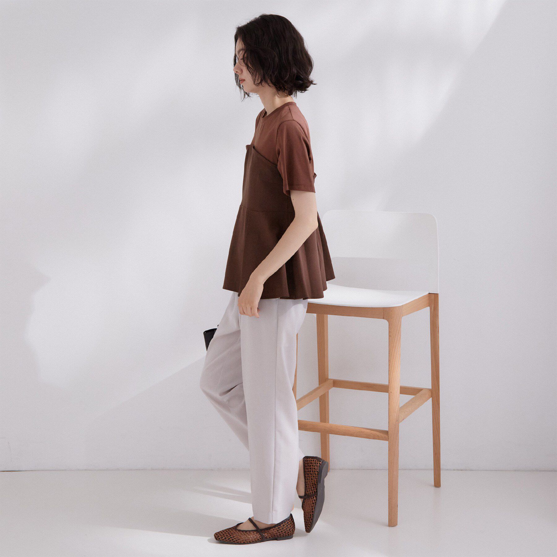 OPAQUE.CLIP「ビスチェドッキングカットソー【洗濯機OK】」|Tシャツ・カットソー|