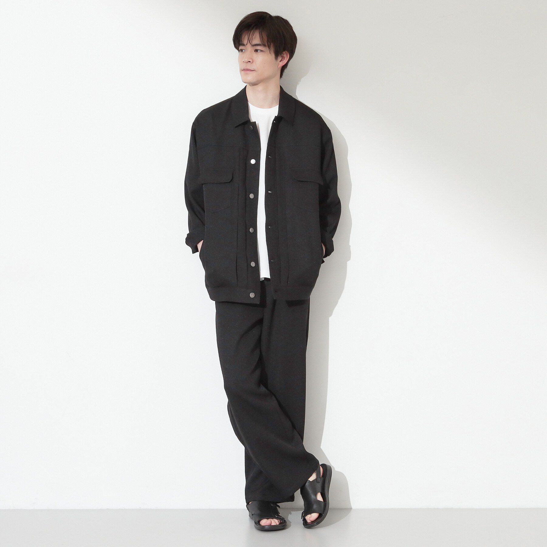 THE SHOP TK「パナマメッシュ シャツブルゾン 洗濯機OK／セットアップ可」|ブルゾン・スタジャン|