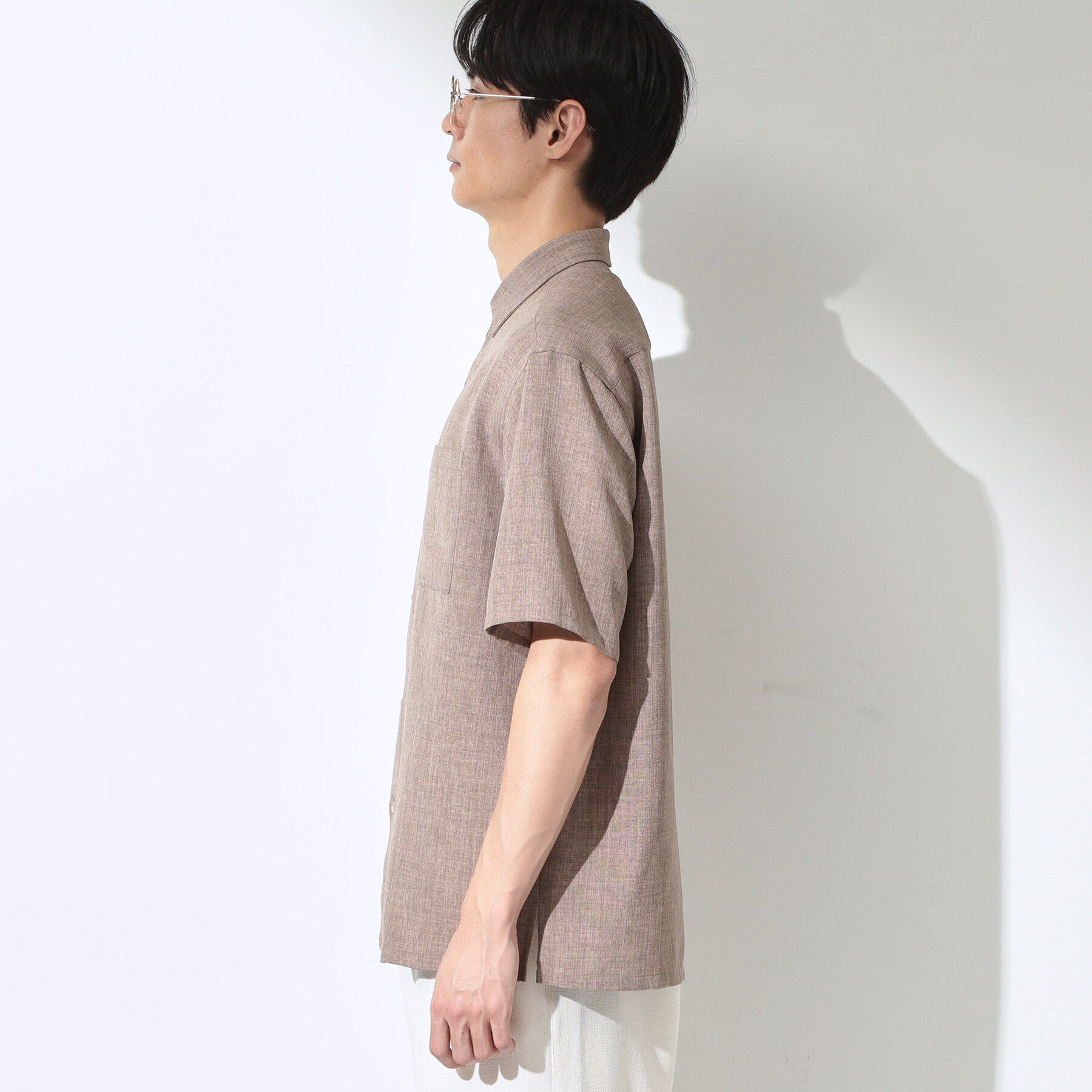 THE SHOP TK「【LINO FINE】 リネンライク半袖シャツ UVカット／イージーケア／吸水速乾／洗濯機OK／セッ」|シャツ・ブラウス|