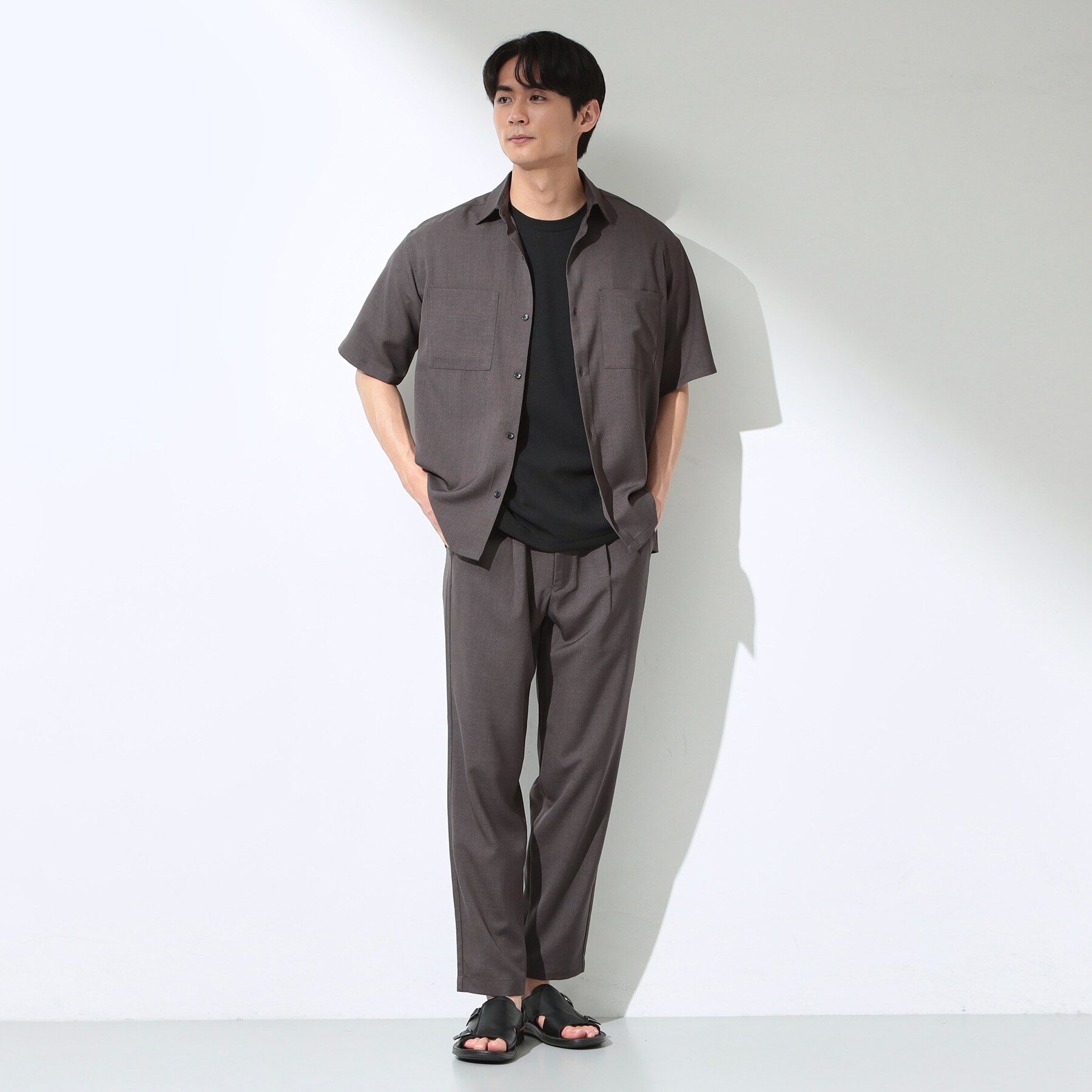 THE SHOP TK「LITE TEX ダブルフラップ半袖シャツ 接触冷感/吸水速乾/UVカット/アンチピリング/イージー」|シャツ・ブラウス|