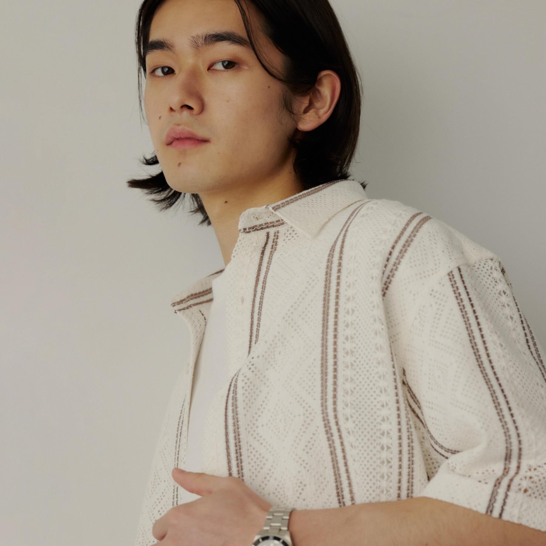 THE SHOP TK「【2点セット】クラフトレース 半袖シャツ＋半袖Tシャツ」|シャツ・ブラウス|