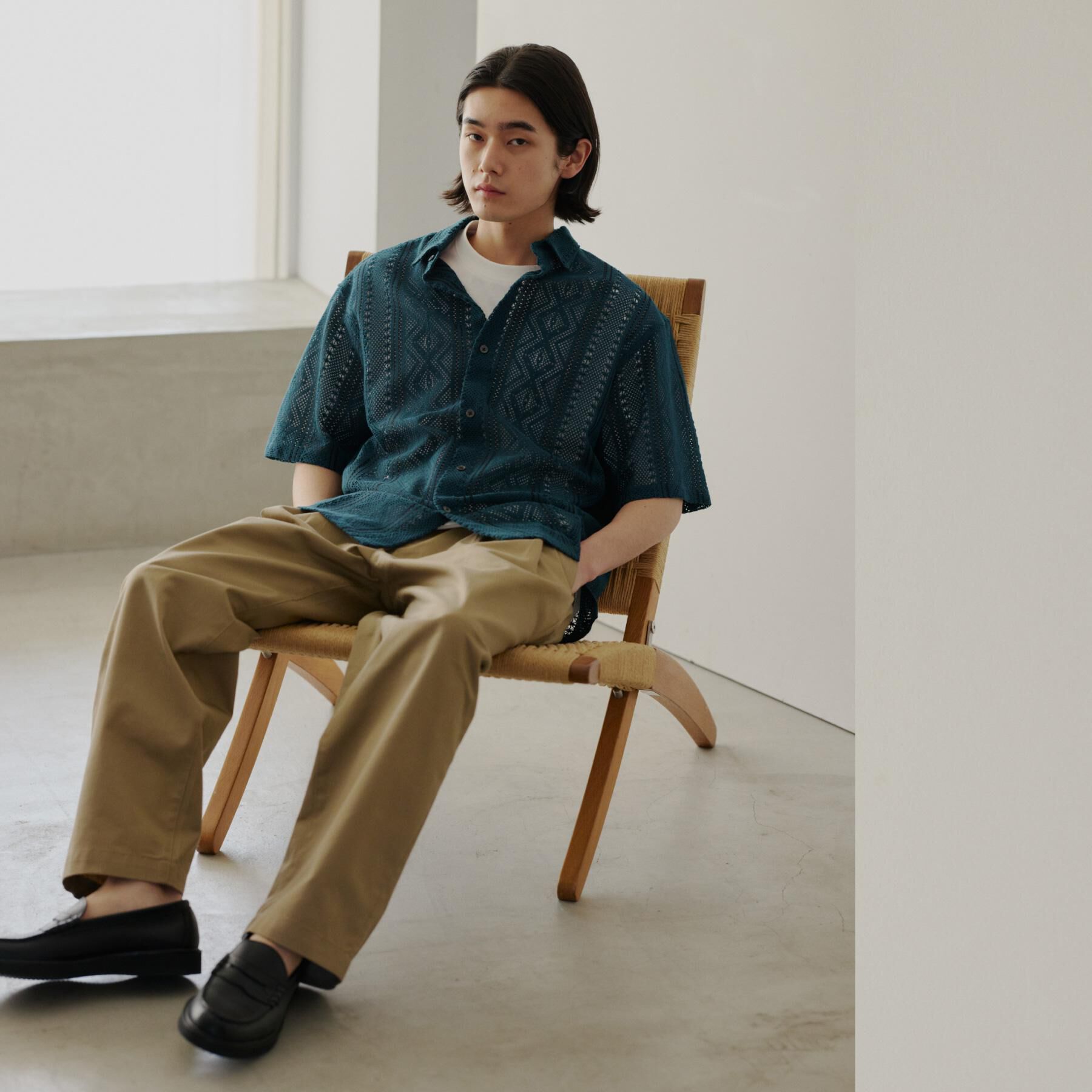 THE SHOP TK「【2点セット】クラフトレース 半袖シャツ＋半袖Tシャツ」|シャツ・ブラウス|