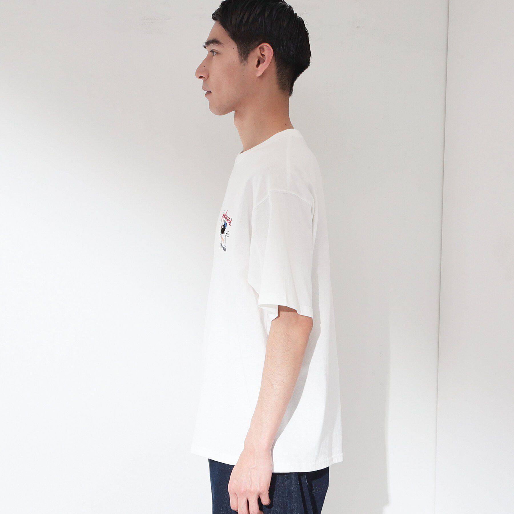 THE SHOP TK「ヒゲオジ サガラ刺繍 半袖Tシャツ 【洗濯機OK】」|Tシャツ・カットソー|
