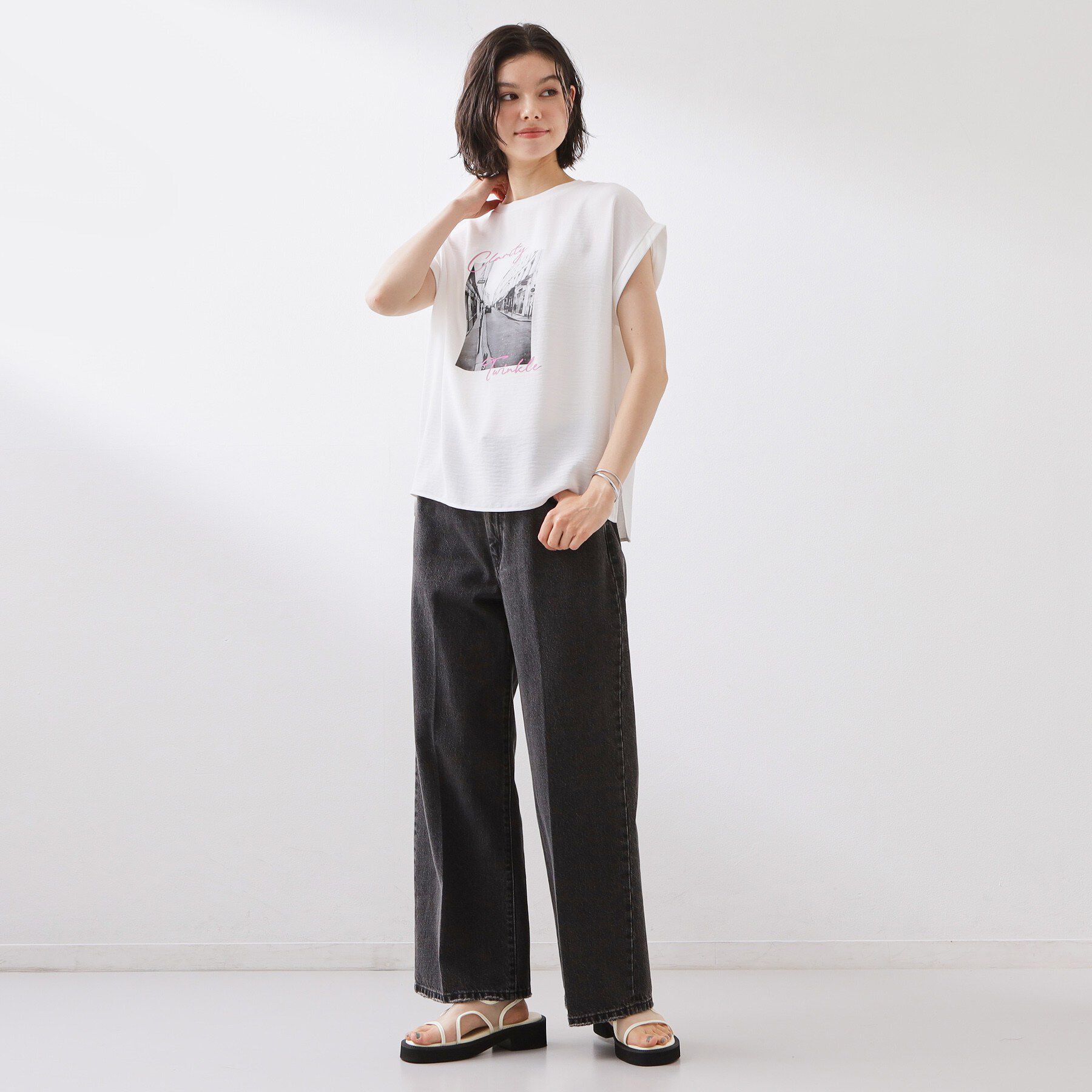 THE SHOP TK「【ひんやりさらさら】軽やかに着られる プリントTシャツ」|Tシャツ・カットソー|