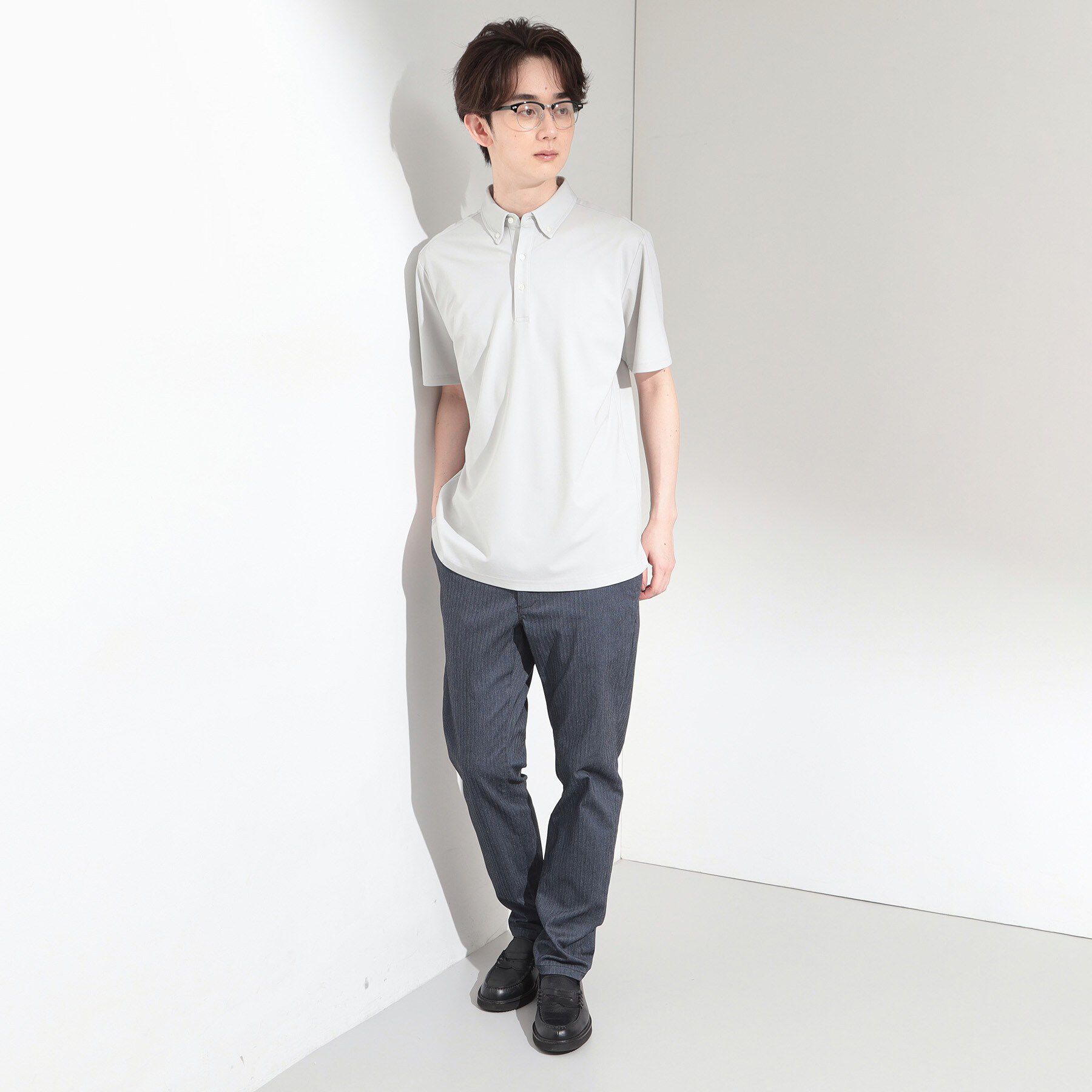THE SHOP TK「アイス カノコポロシャツ【接触冷感／洗濯機OK】」|ポロシャツ|