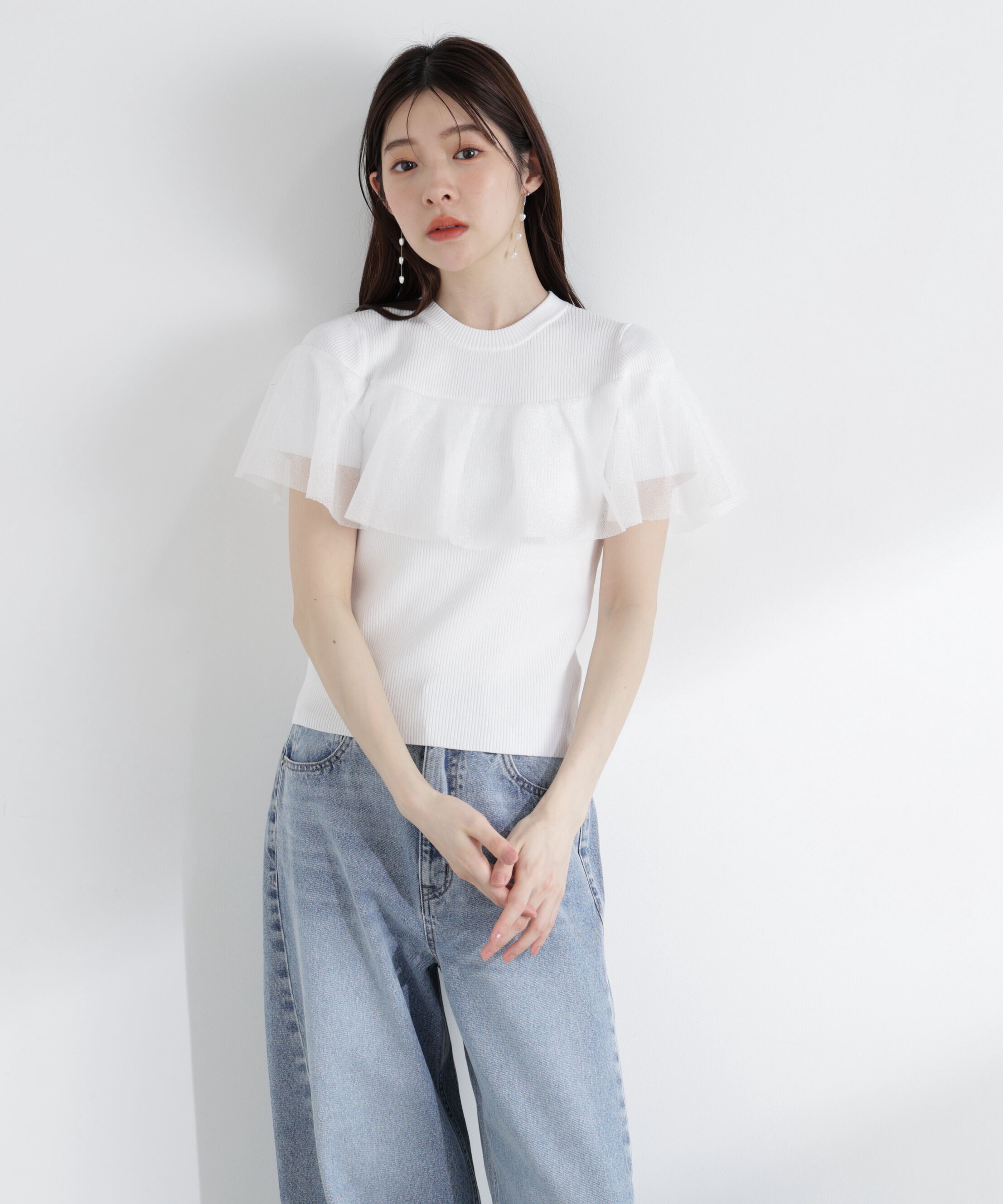 PROPORTION BODY DRESSING「シアーケープ風リブニット」|ニット・セーター|