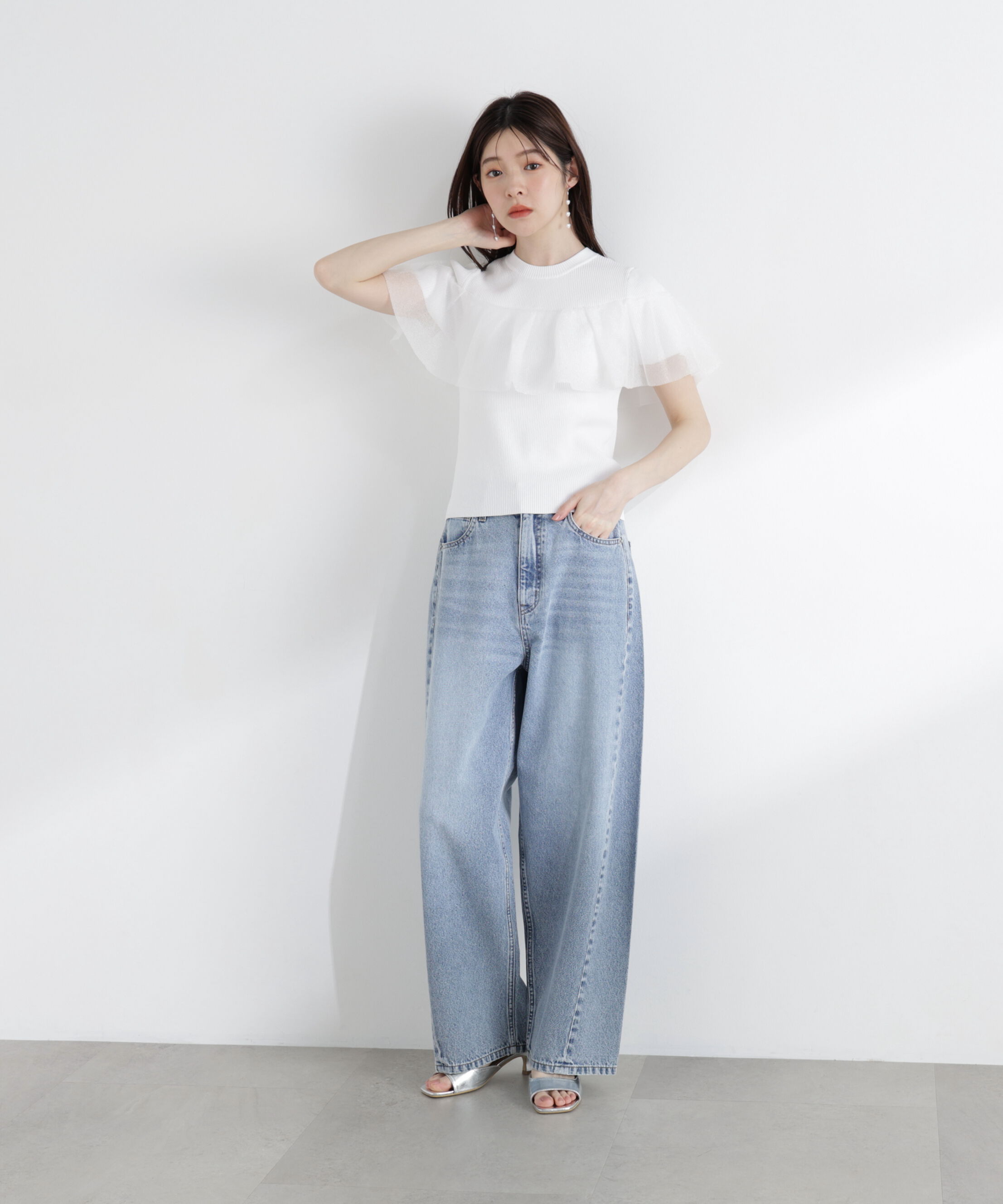 PROPORTION BODY DRESSING「シアーケープ風リブニット」|ニット・セーター|