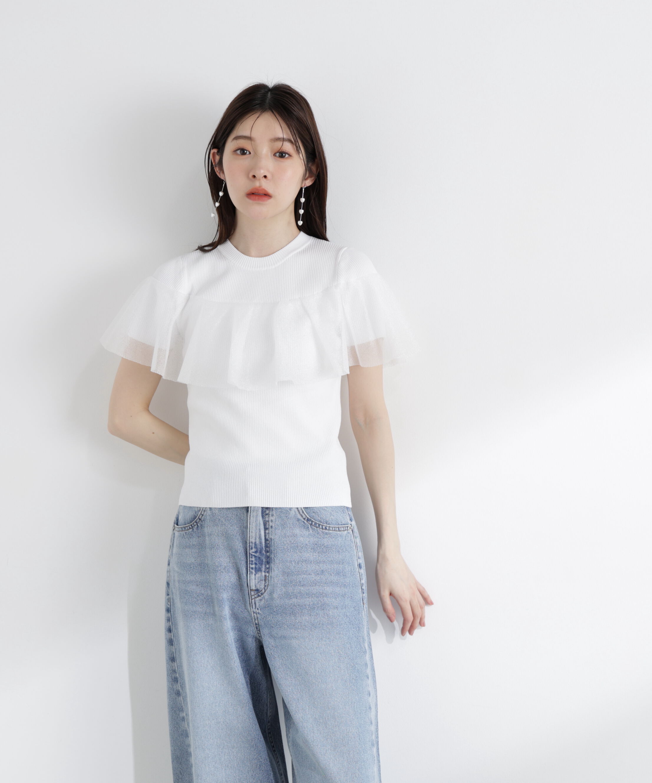 PROPORTION BODY DRESSING「シアーケープ風リブニット」|ニット・セーター|