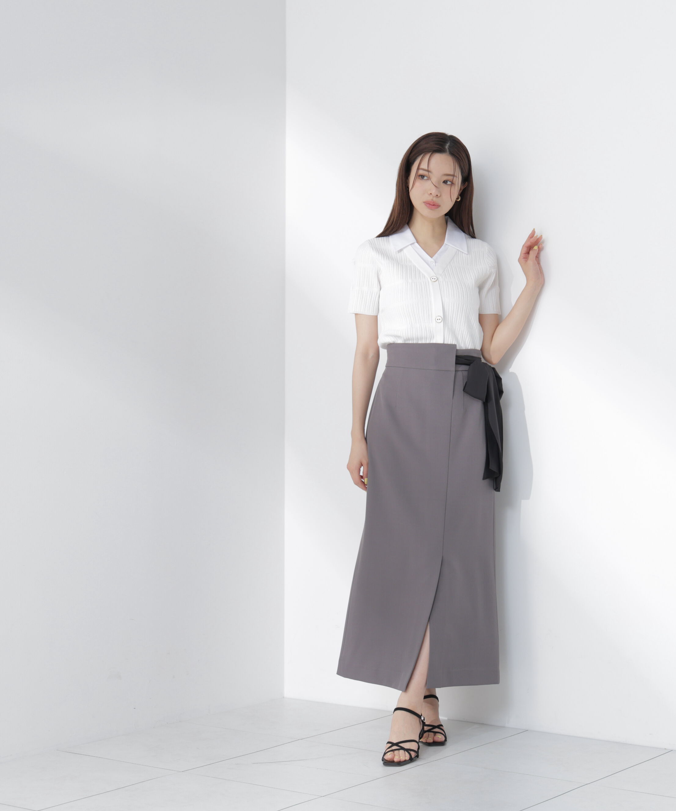 PROPORTION BODY DRESSING「サイドリボンナロースカート」|スカート|