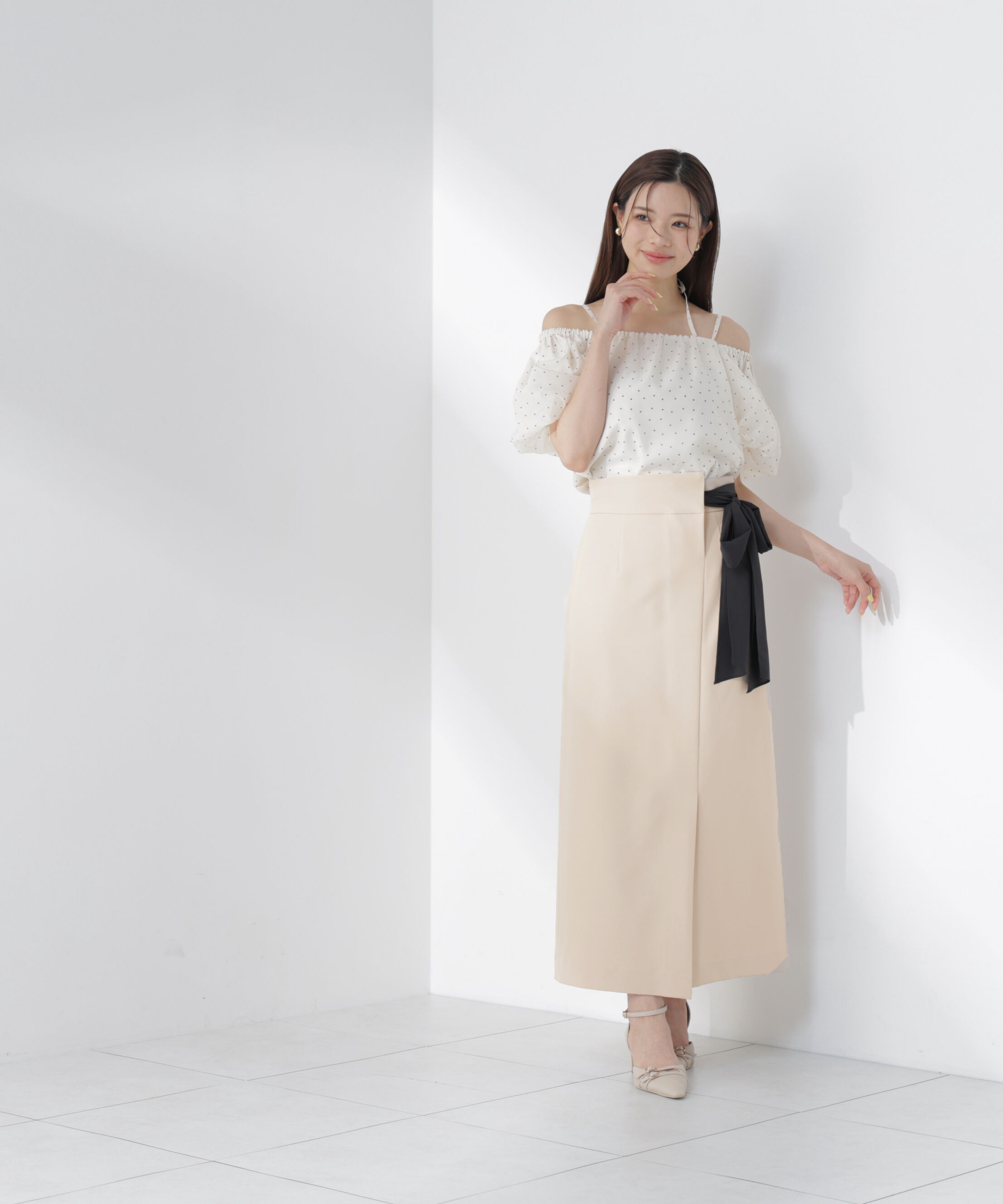 PROPORTION BODY DRESSING「サイドリボンナロースカート」|スカート|