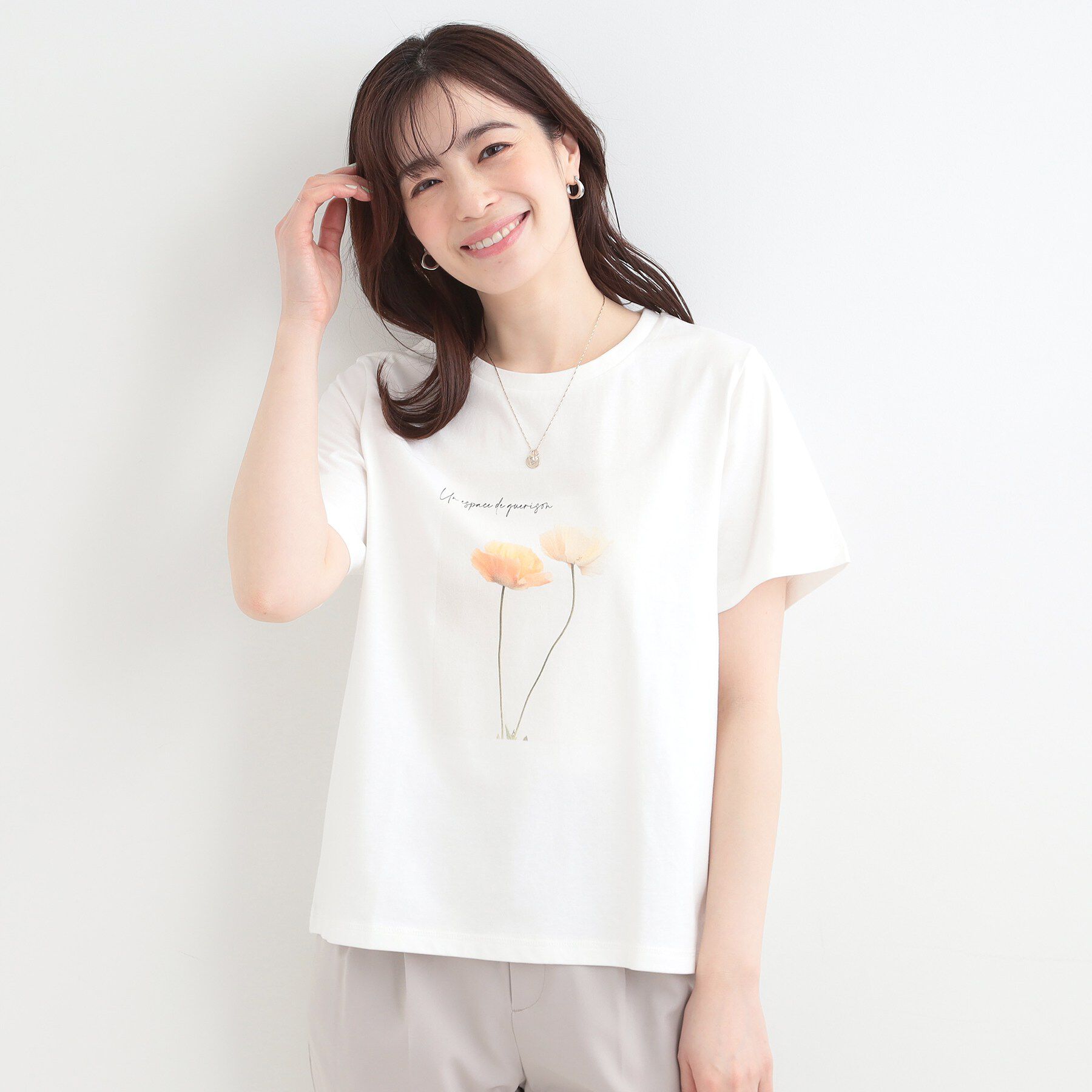 SHOO･LA･RUE「【S-LL/プチプラ/柄が選べる】上品プリントTシャツ」|Tシャツ・カットソー|