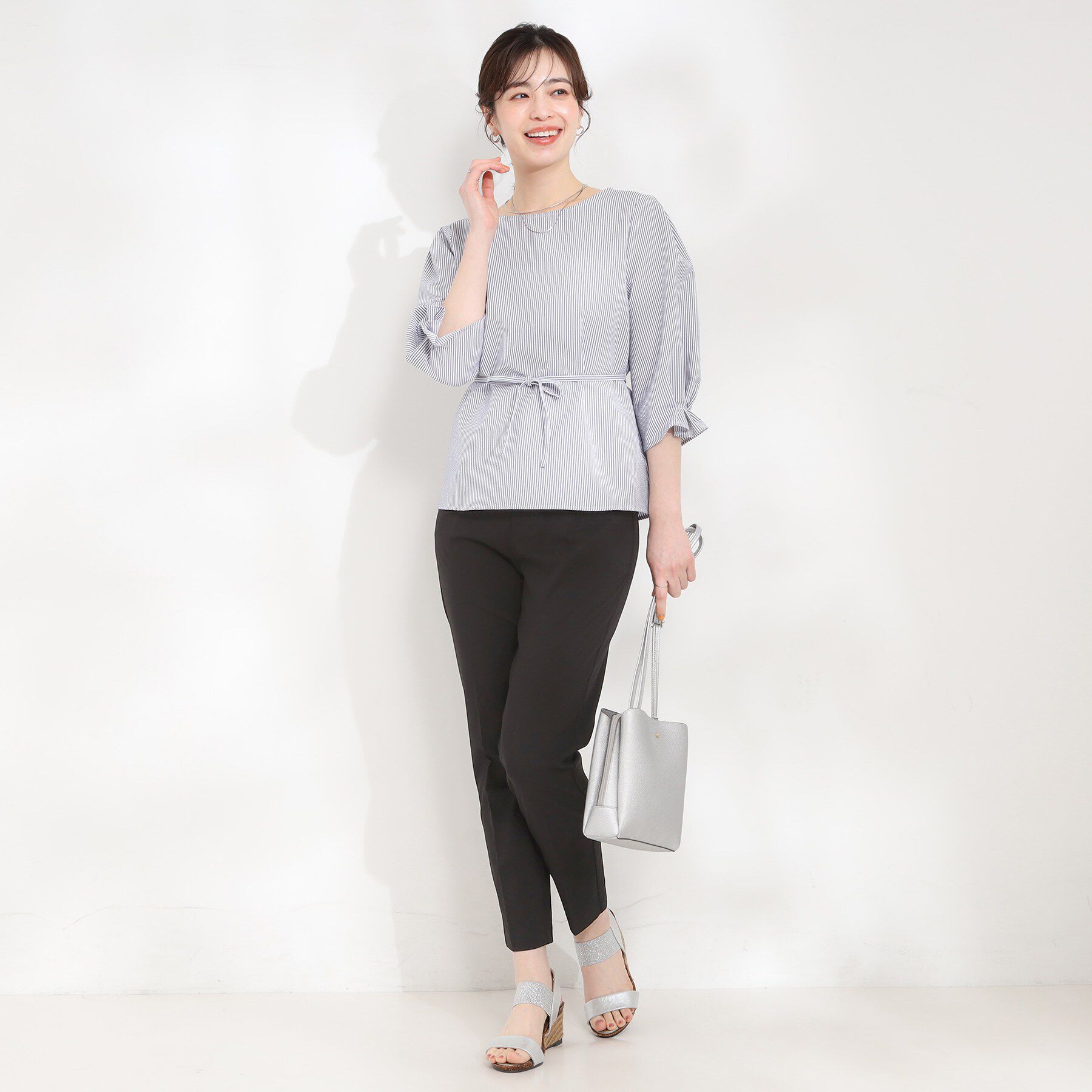 SHOO･LA･RUE「【ひんやり/洗濯機可/S-LL】穿くだけまっすぐ美脚見え ストレッチスティックパンツ」|その他|