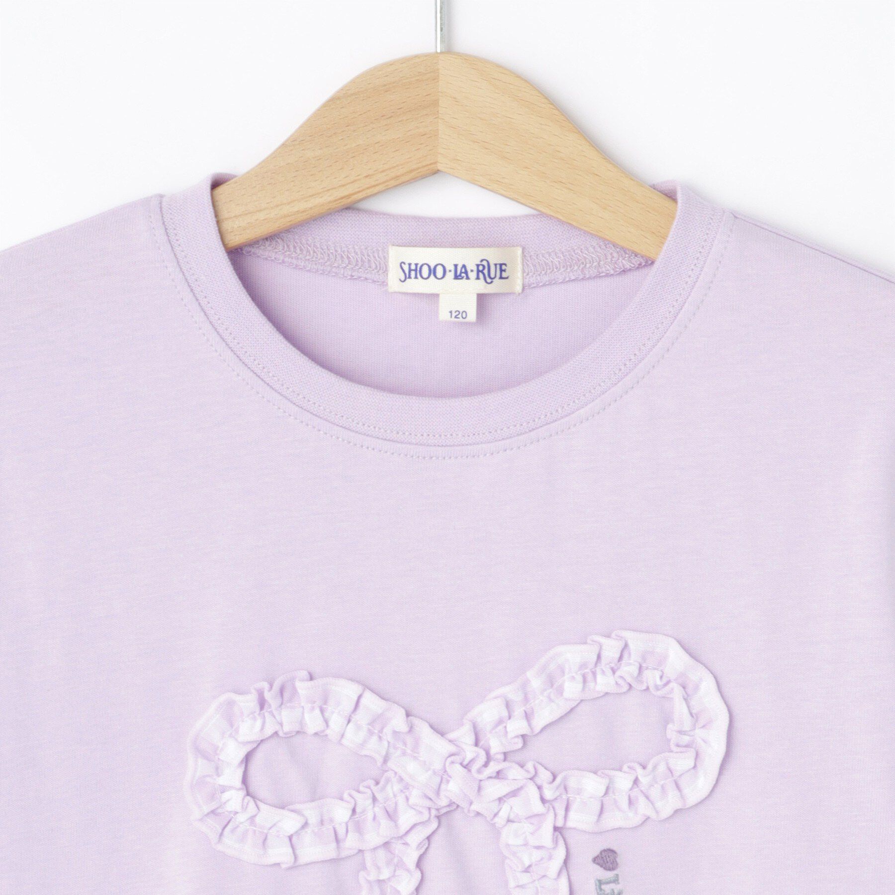 SHOO･LA･RUE「【100-150cm】ギンガムリボンTシャツ」|Tシャツ・カットソー|