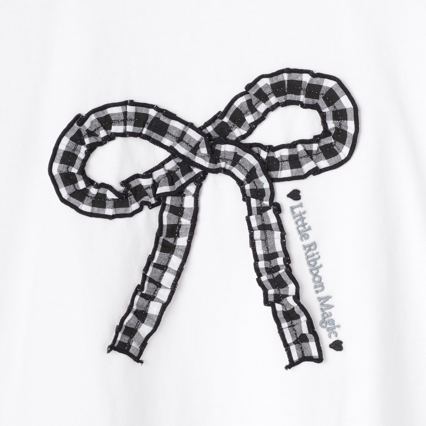 SHOO･LA･RUE「【100-150cm】ギンガムリボンTシャツ」|Tシャツ・カットソー|