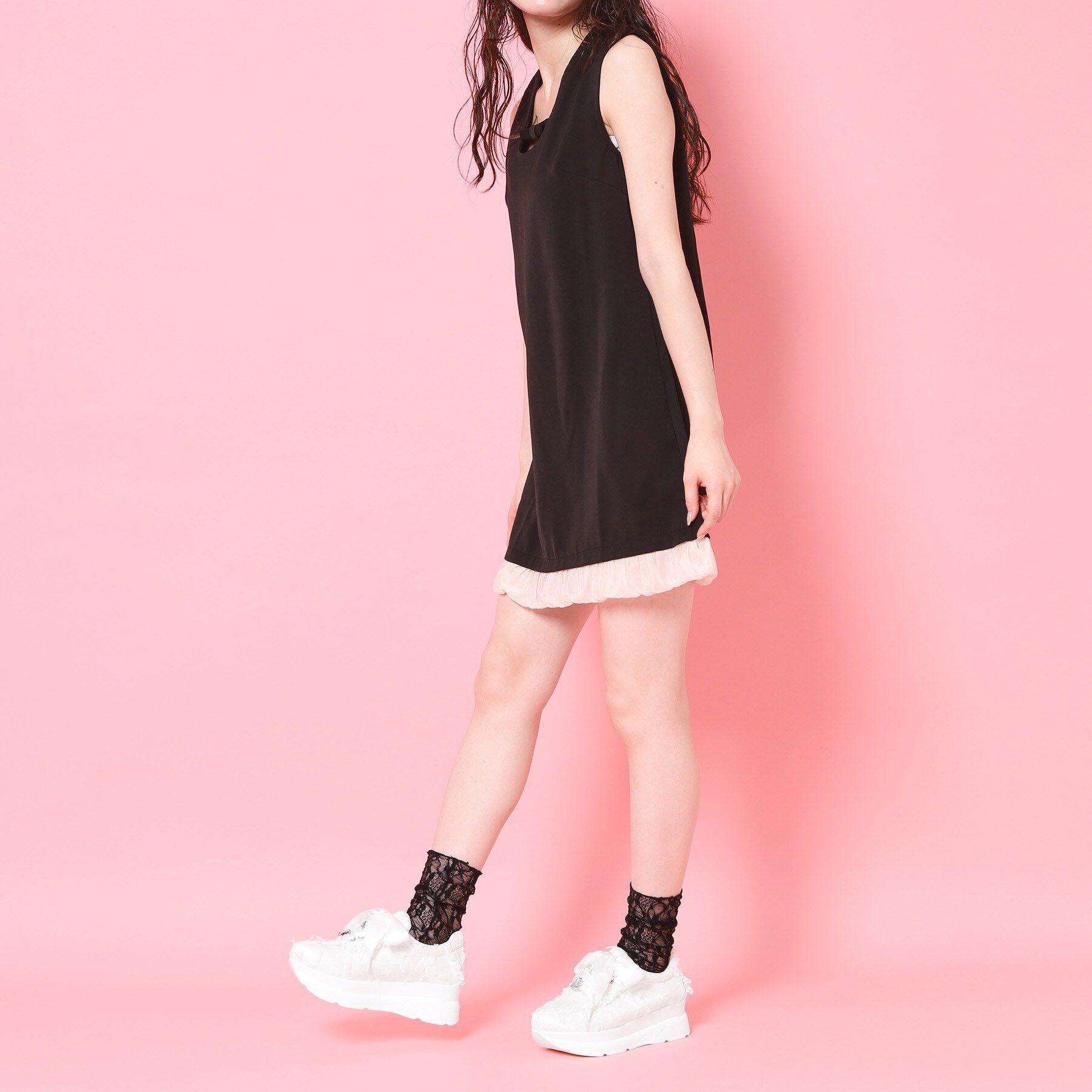 csT&P「厚底ガーリーリボンレーススニーカー」|スニーカー|